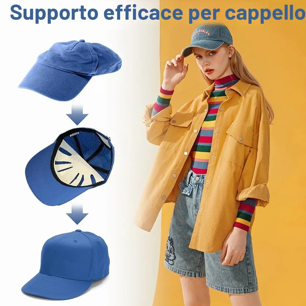 24 Pezzi Supporto Interno per Cappelli, Inserti per Cappellini da Baseball, Supporto Interno per Cappelli da Baseball, Cappucci Interni di Supporto per Cappellini da Baseball, per Casa Negozio