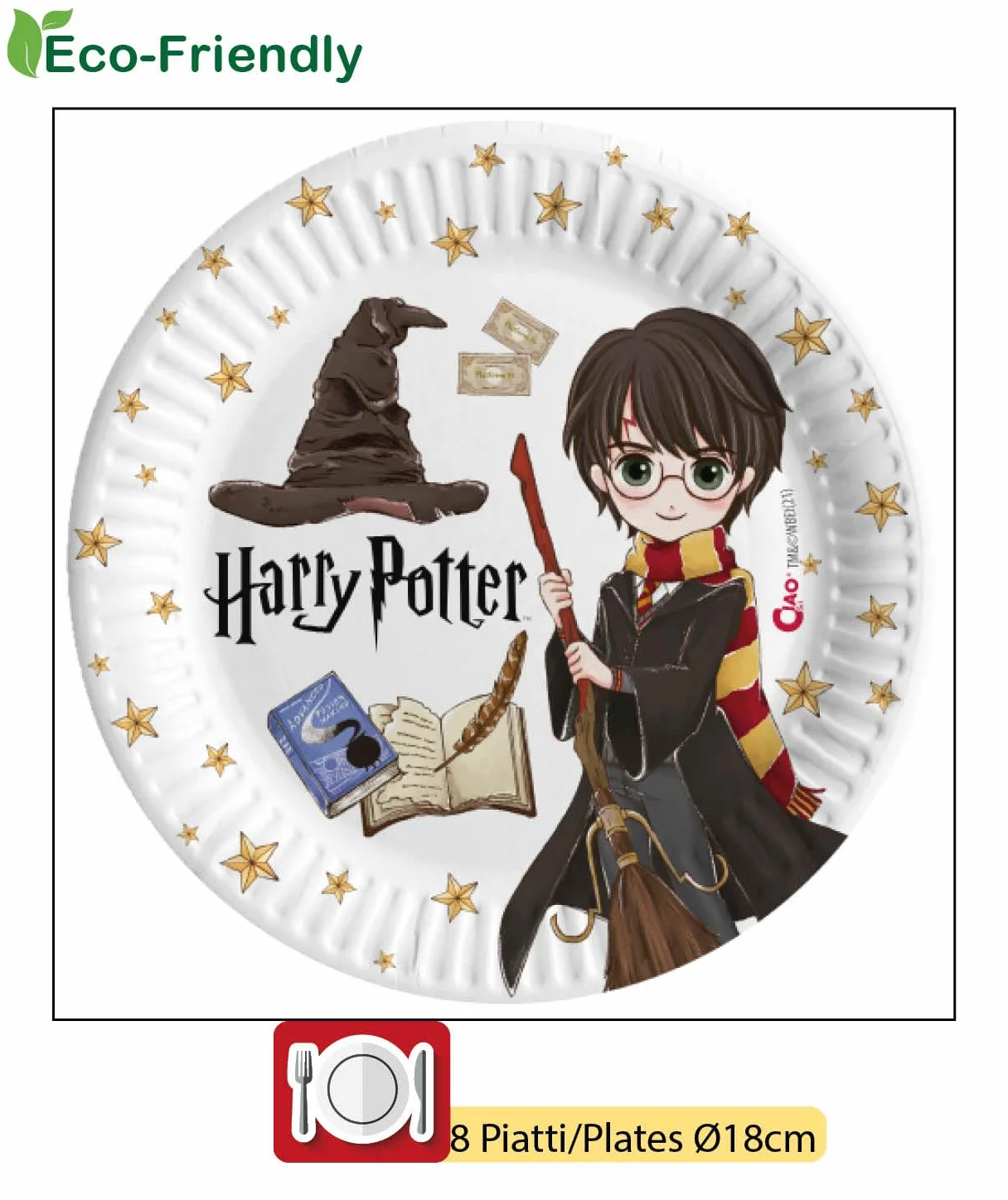 Harry Potter Kit Party Tavola 44 Pezzi Piatti Bicchieri Tovaglioli Carta Compostabile