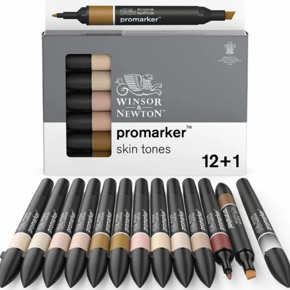 Winsor & Newton Promarker Set 12+1 Blender Tinta Carne