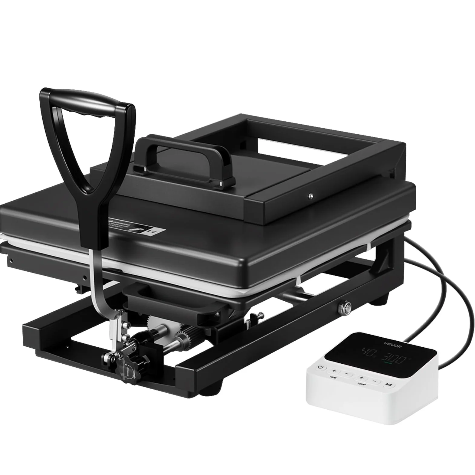 VEVOR Pressa a Caldo 38 x 38 cm 5 in 1 Multifunzione, Termopressa di Riscaldamento Rapido Uniforme, Macchina per Pressa a Caldo a Sublimazione per Magliette, Nero