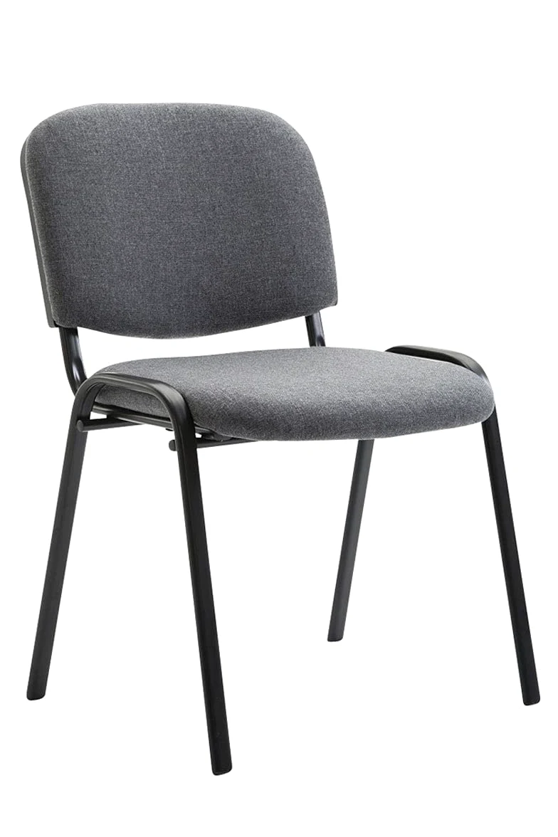 CLP Set 12 Sedie Conferenza Ken In Stoffa I Sedie Riunione Impilabili In Metallo Con Carico Max 120 KG I Sedia Ospite Classica Con Schienale, Colore:grigio