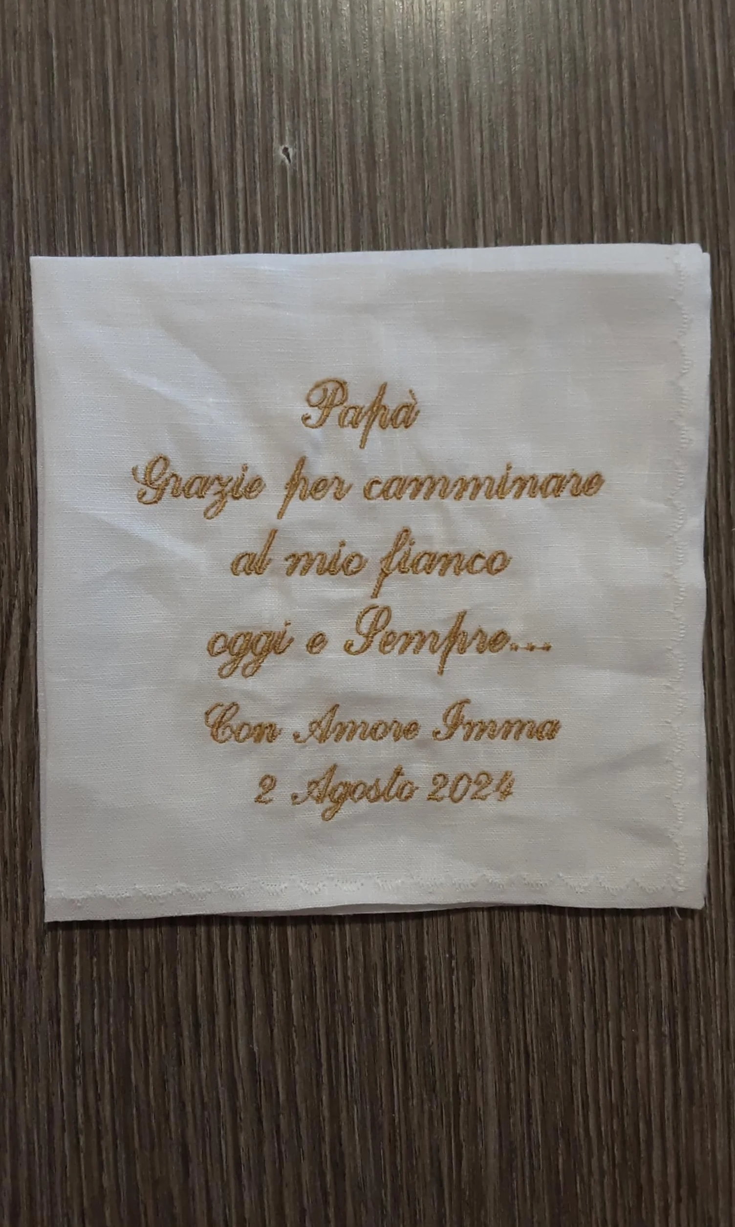 Crociedelizie fazzoletto ricamato in cotone o lino personalizzato con ricamo scatola regalo