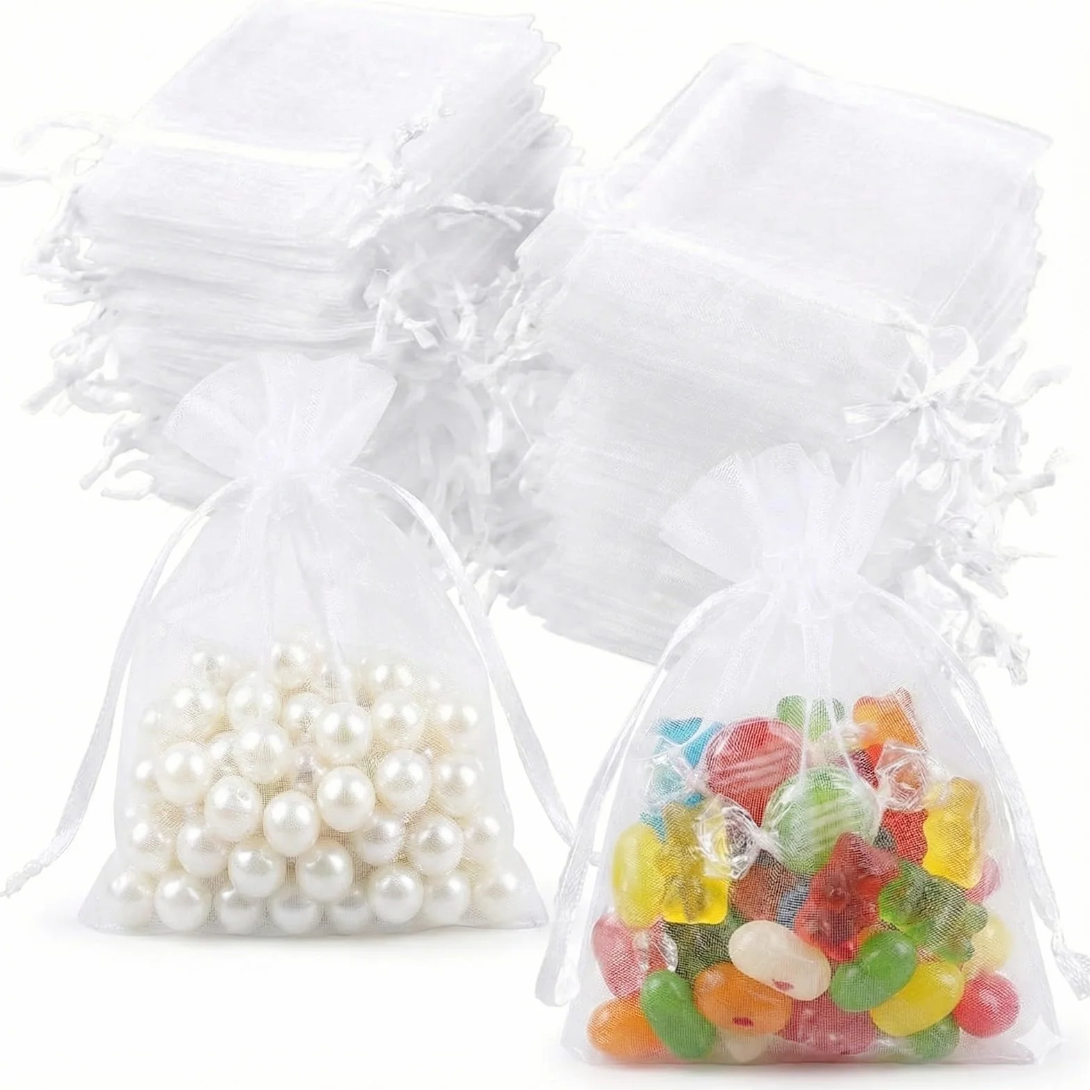 Carehabi sacchetti per confetti in organza 7 x 9 cm, bustine regalo per matrimonio, bomboniere nuziali