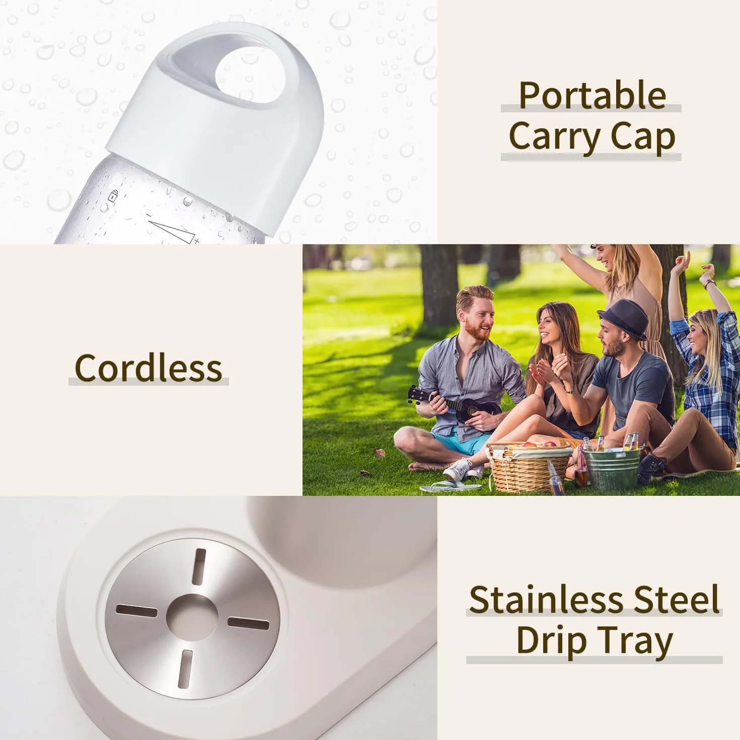 Macchina per Acqua Frizzante per Casa, Macchina per Soda con 2 Bottiglie Senza BPA (1L + 1L), Compatibile con Bombola CO₂ 60L (Non Inclusa), Bianco
