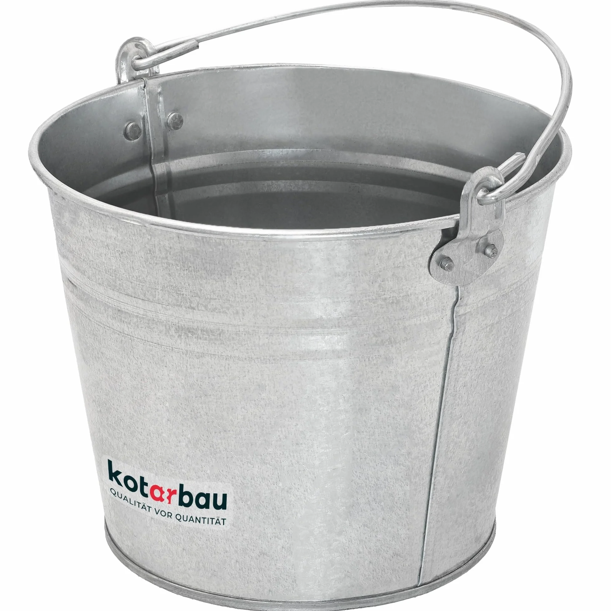 KOTARBAU® Secchio Metallo - Acciaio Zincato - 5 L - Argento - Secchio Muratore - per Cenere - Acqua