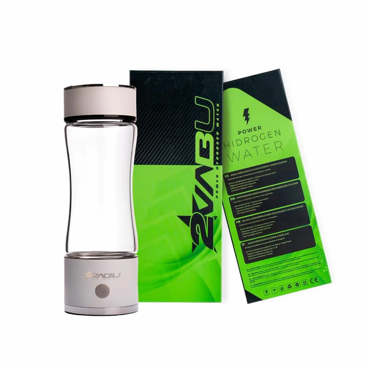 Molecular Curve – Borraccia Acqua Idrogenata Ricaricabile – 1300 PPB Idrogeno Molecolare – Ionizzatore Acqua con Tecnologia SPE e PEM – 450 ml