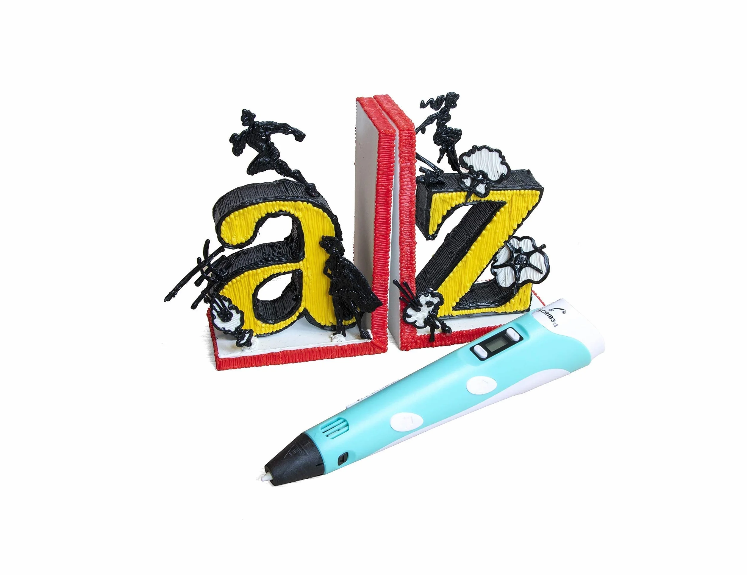 SCRIB3D P1 Penna 3D con Display, 3 Colori Filamento PLA, Stencil e Guida