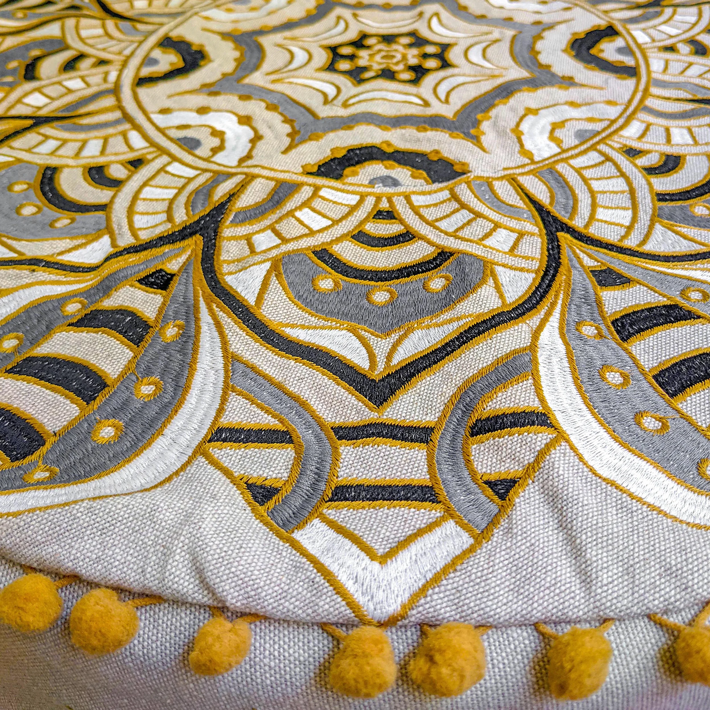 Sgabello marocchino imbottito, copertura ottomana, 60 x 20 cm, boho deco, per animali domestici, con decorazione artigianale, per meditazione, yoga e chic