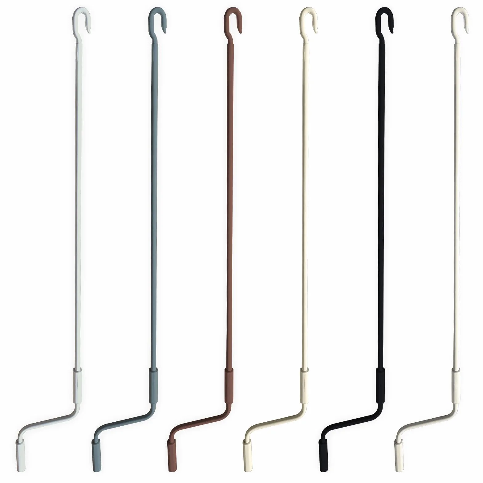 Manovella Tenda Sole Ferro Zincato Diametro 1,5 cm Lunghezza 100-250 cm Impugnatura Ergonomica Plastica Bianco 150 cm