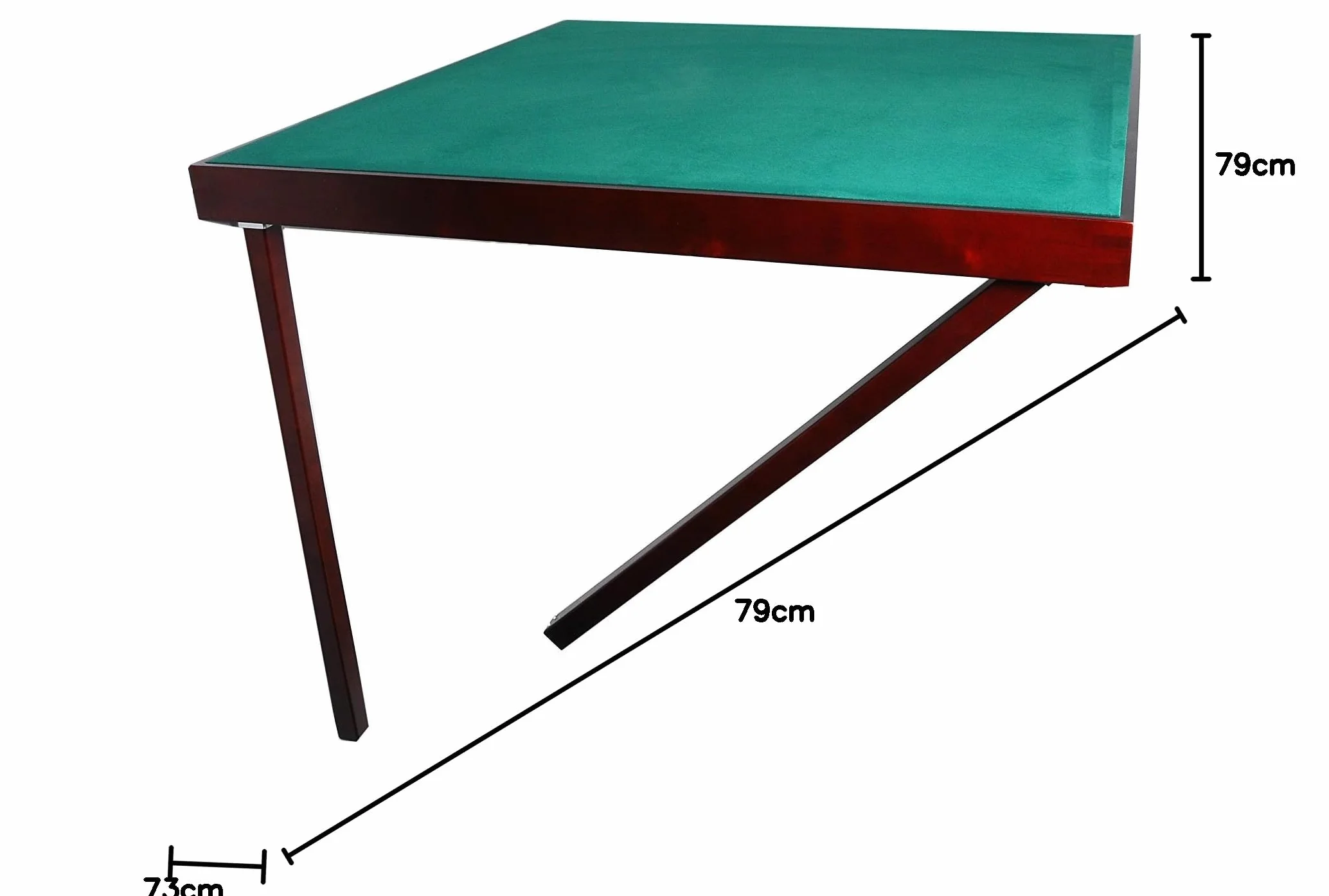Engelhart - 390503 - Tavolo da Gioco in Legno Pieghevole per Bridge/Poker - Piano da Gioco in Feltro (79 cm x 79 cm)