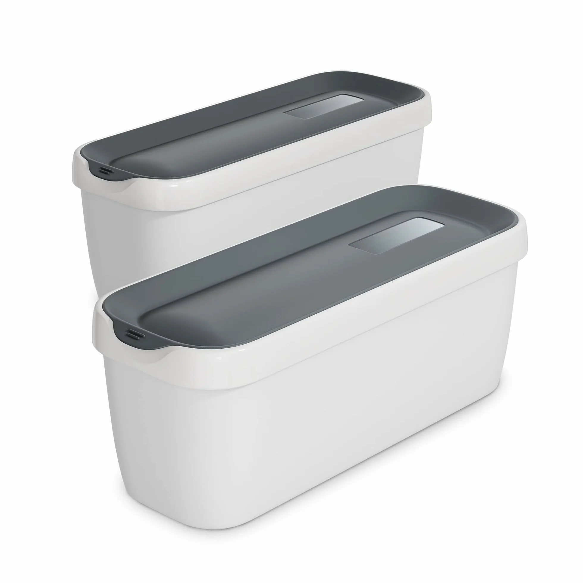 Klarstein Vaschette per Gelato 2x1,5L – Contenitori Plastica con Coperchio, Lavabili in Lavastoviglie