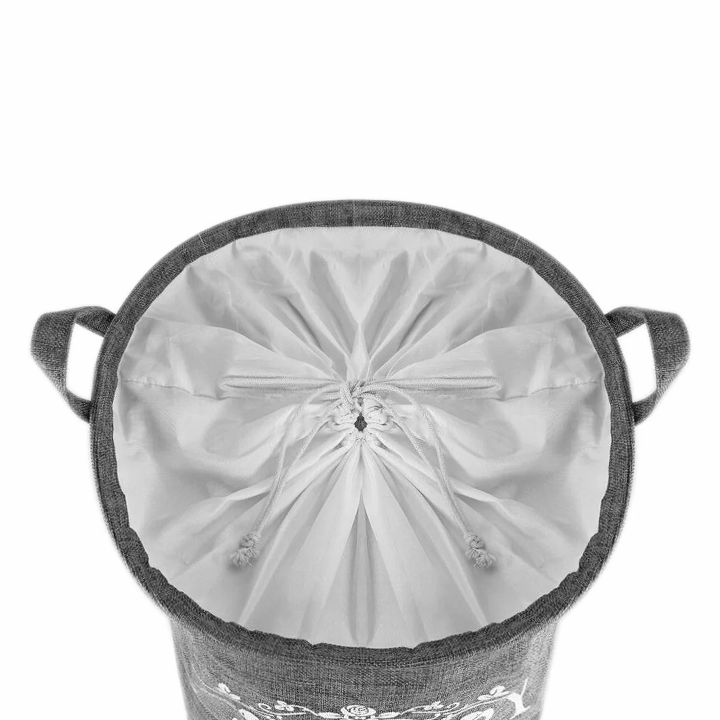 LessMo 19,7" con Coulisse Portabiancheria Bagagli Sorter, Pieghevole Pop-Up Lavanderia Cesti, Impermeabile Rotonda Cotone Lino