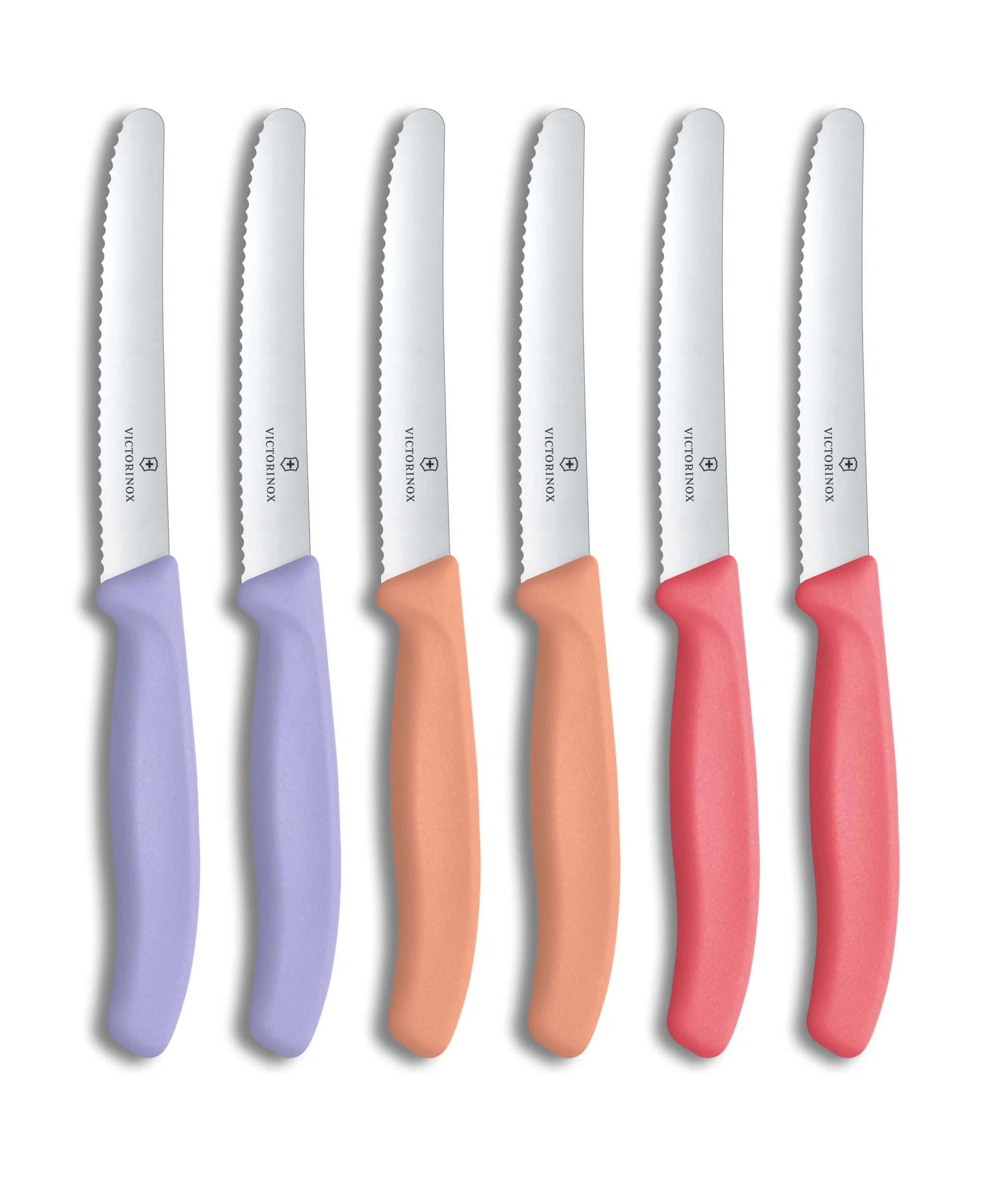 Victorinox Swiss Classic set di coltelli da pane 6 pezzi 11 cm acciaio inossidabile viola arancione rosa