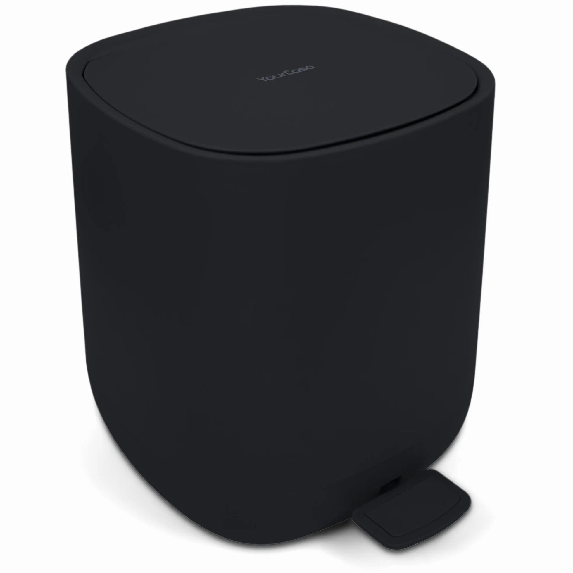 YourCasa Pattumiera da bagno 5 L con coperchio e chiusura morbida nero