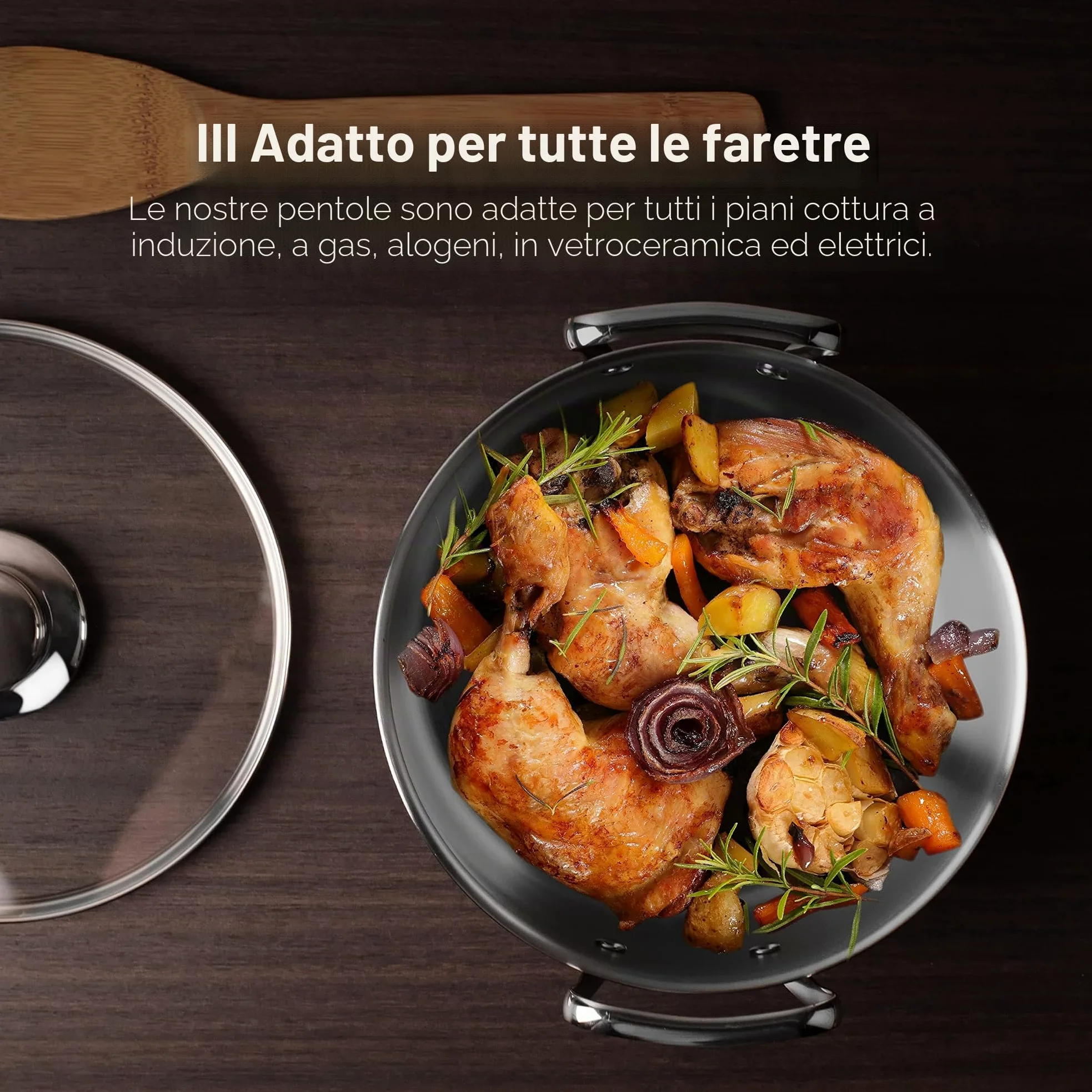 Smart MasterPRO - Batteria da cucina - Set da 6 a 6 a 20, 24 e 28 cm di vetro - prodotto in acciaio inossidabile - padelle da cucina - compatibile con tutti i tipi di cucine