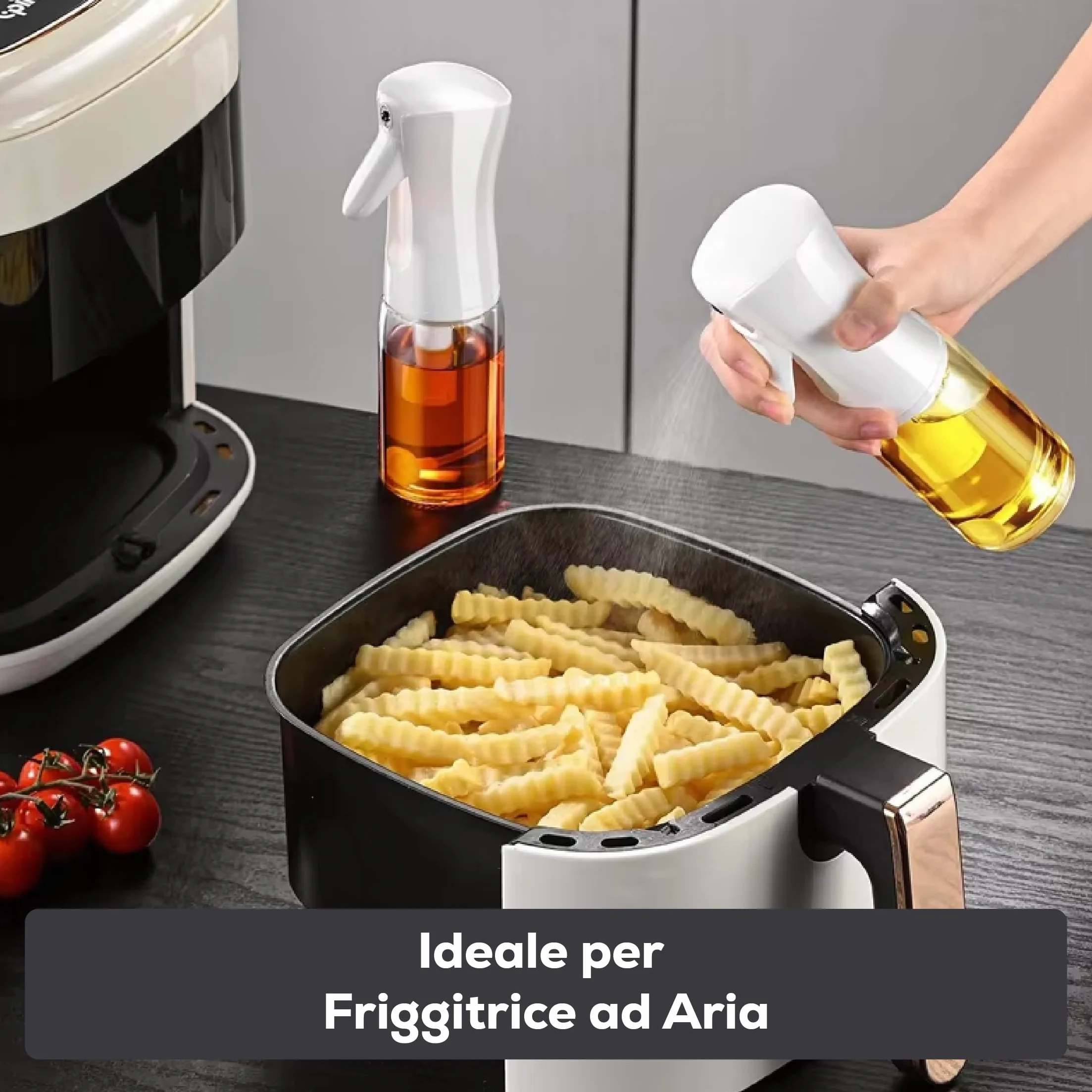 Spruzzatore Olio/aceto Spray Spruzzino Friggitrice ad Aria Spray Oliva 300 ml | Nebulizzatore Spruzza Olio Cucinare Forno BBQ Forno | flacone multifunzionale spry antigoccia Insalata