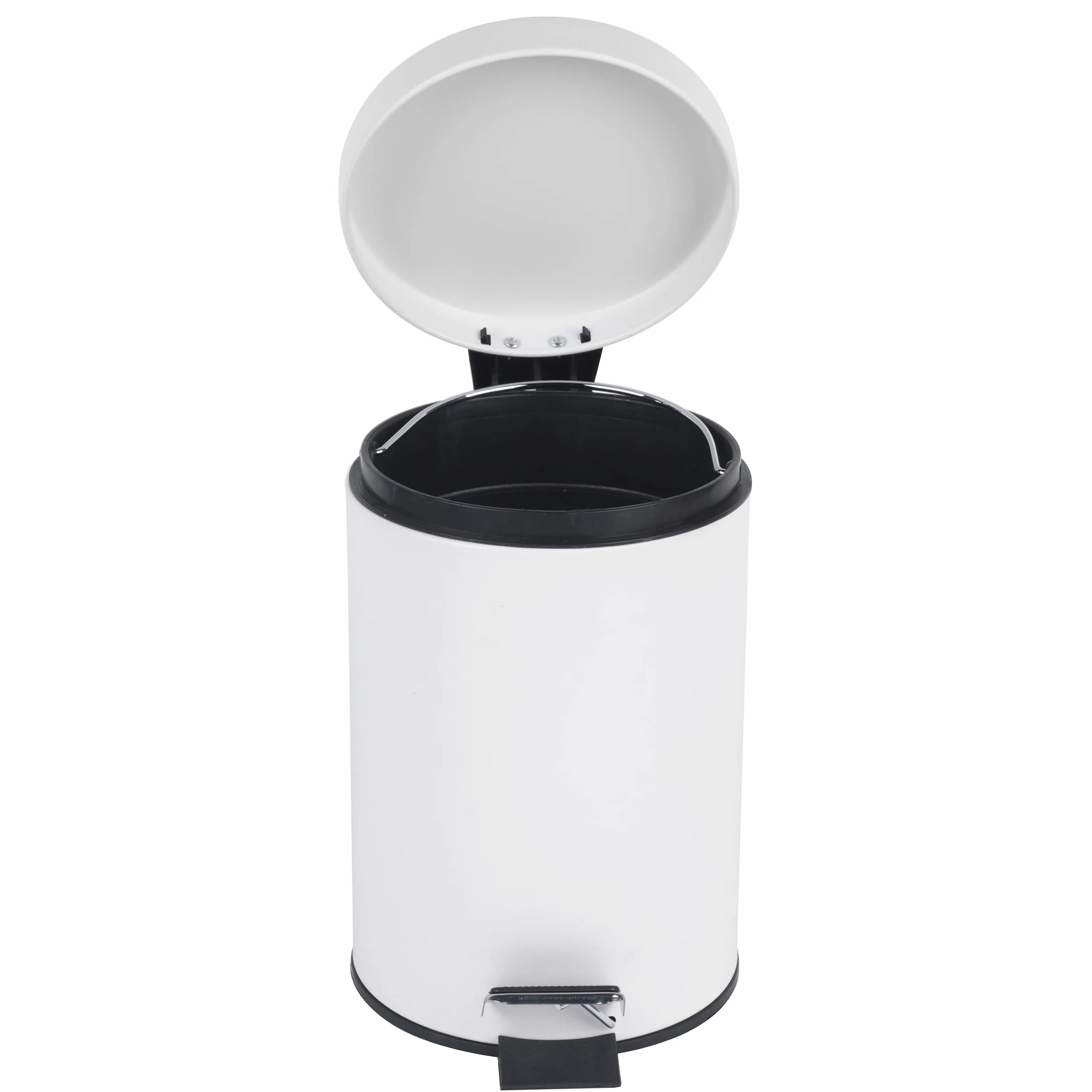 Beldray LA038098WHT Pattumiera rotonda con coperchio a chiusura ammortizzata, capacità 3L, con pedale intelligente, facile da svuotare, smaltimento rifiuti, contenitore rifiuti, bianco