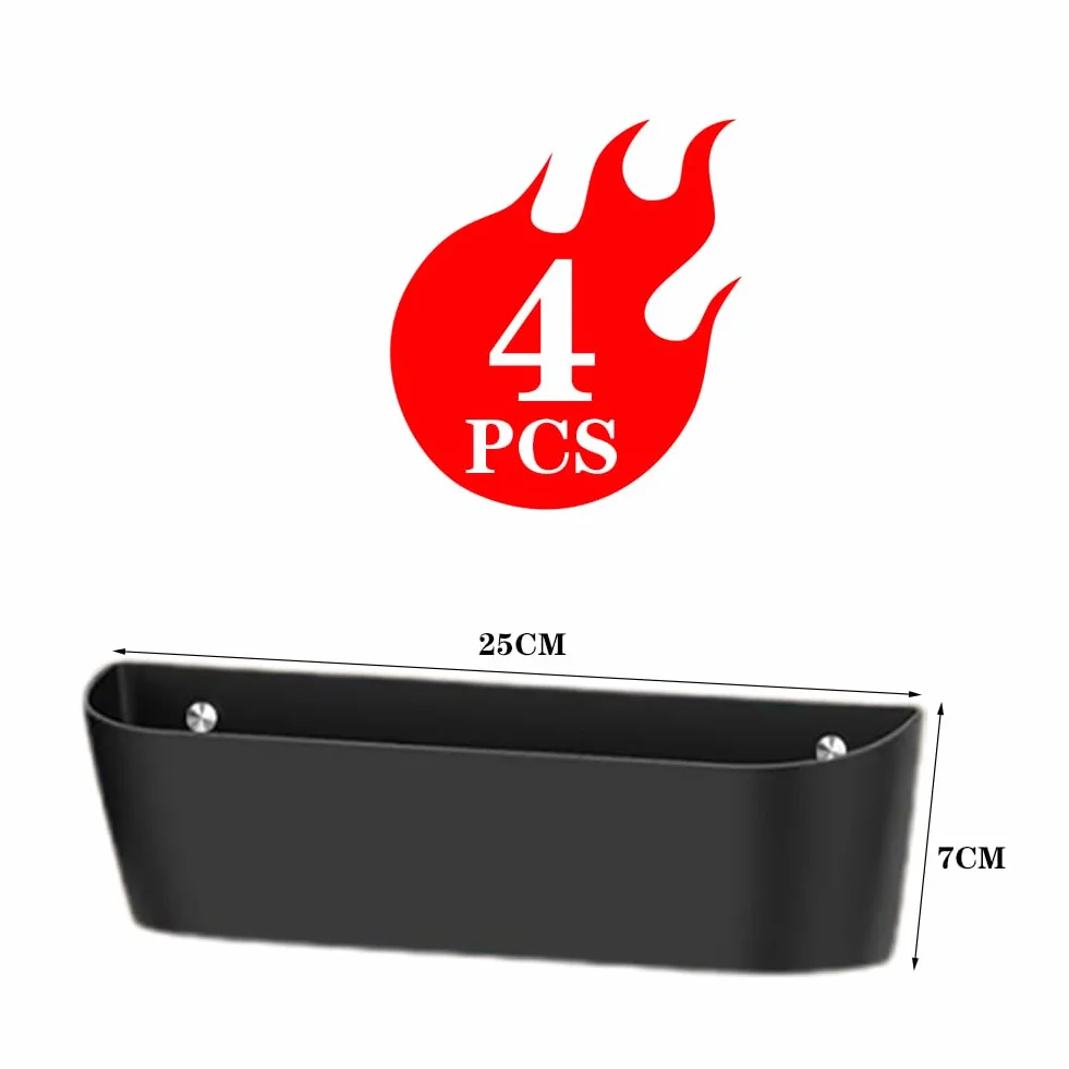 DASIAUTOEM Portascarpe da parete per camper, autoadesivi o per forare, organizer per scarpe da campeggio e camper, appendini per scarpe, mensola da parete in plastica, nero, set da 4 pezzi