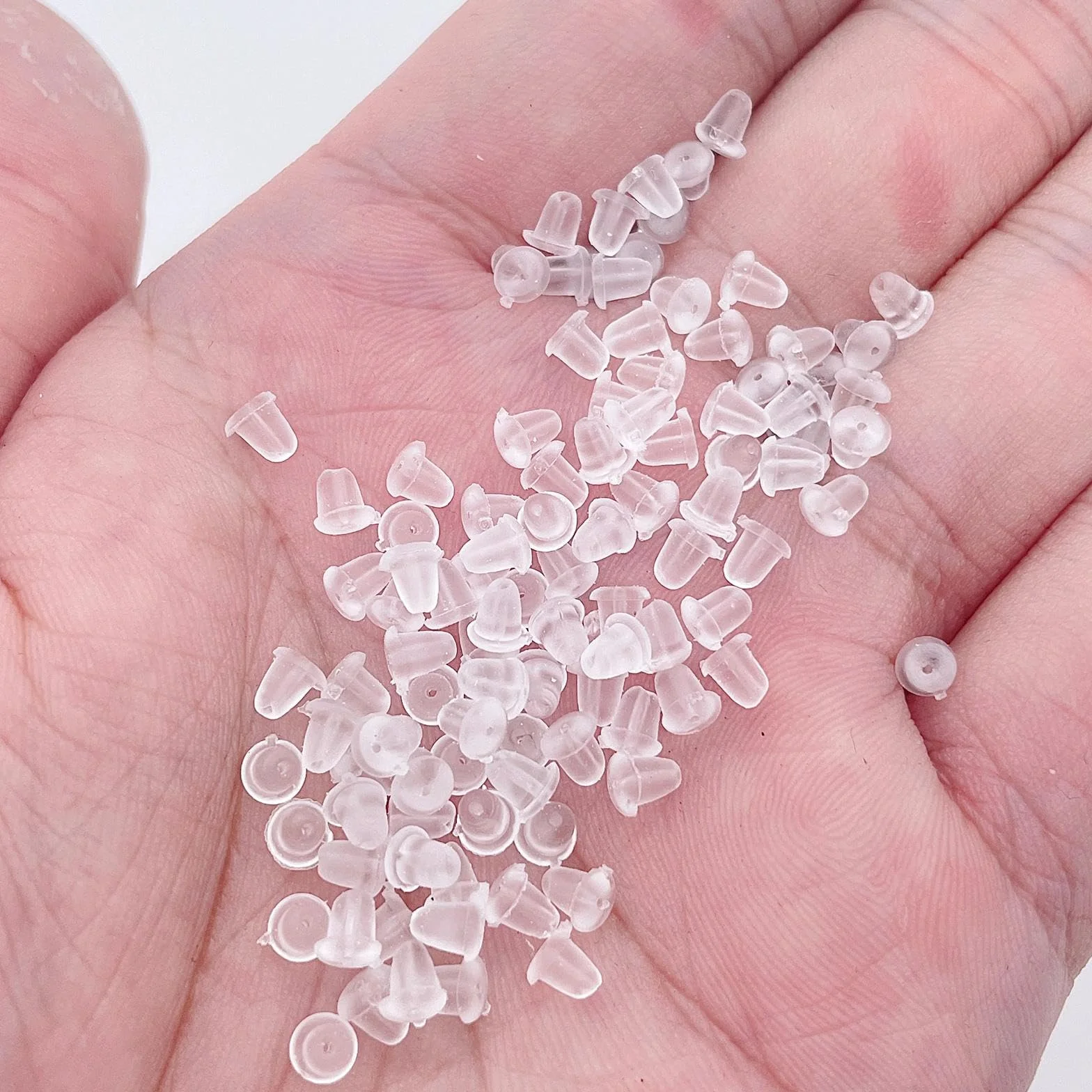 Orecchini in Silicone Farfalline Ferma Orecchini Universale 4x4 mm Trasparente Piccolo a Bottone 200 Pezzi
