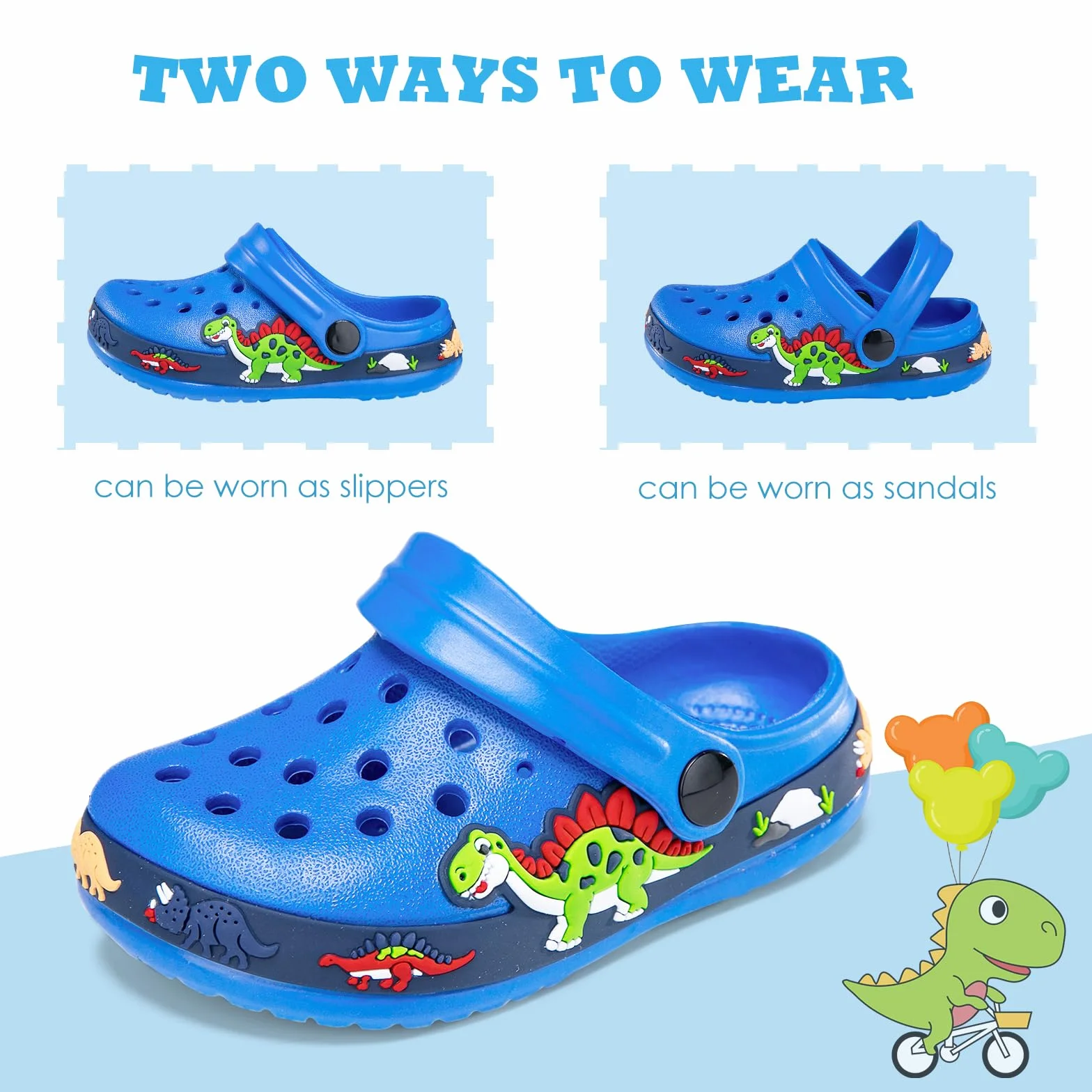 Unisex Zoccoli Sabot Bambini Carino Sabot Ciabatte Dinosauro Sandali da Spiaggia Estivi Ciabatte da Giardino Muli Scarpe da Piscina Ragazzi Ragazze