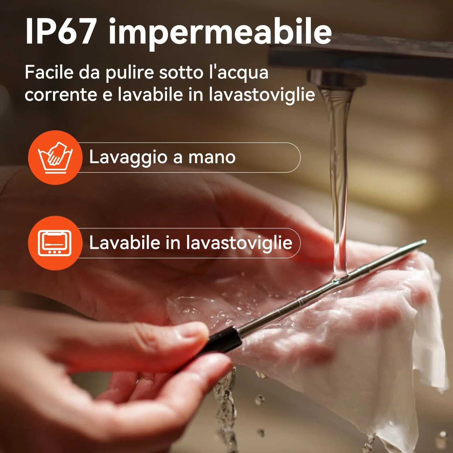 Termómetro para Carne WiFi Bluetooth IP67, Monitoraggio App Timer Allarme, Wireless per Barbecue Forno Griglia