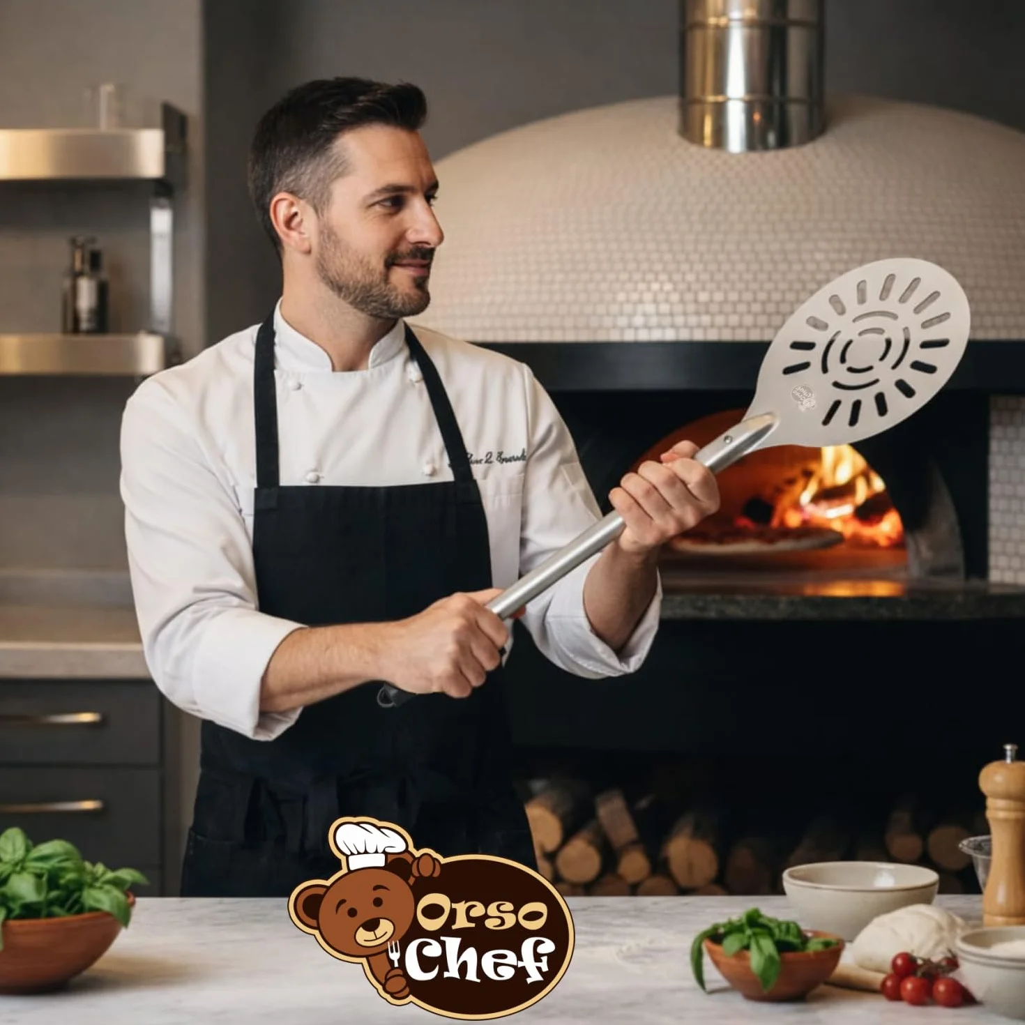 Paletta Gira Pizza Forata Alluminio Ø25 cm Leggera Antigraffio Forno Domestico