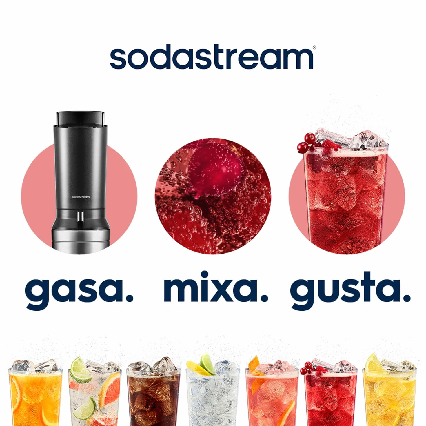 SodaStream Crystal Gasatore d’acqua CO₂ Quick Connect 60 L 2 bottiglie vetro 0,7 L nero