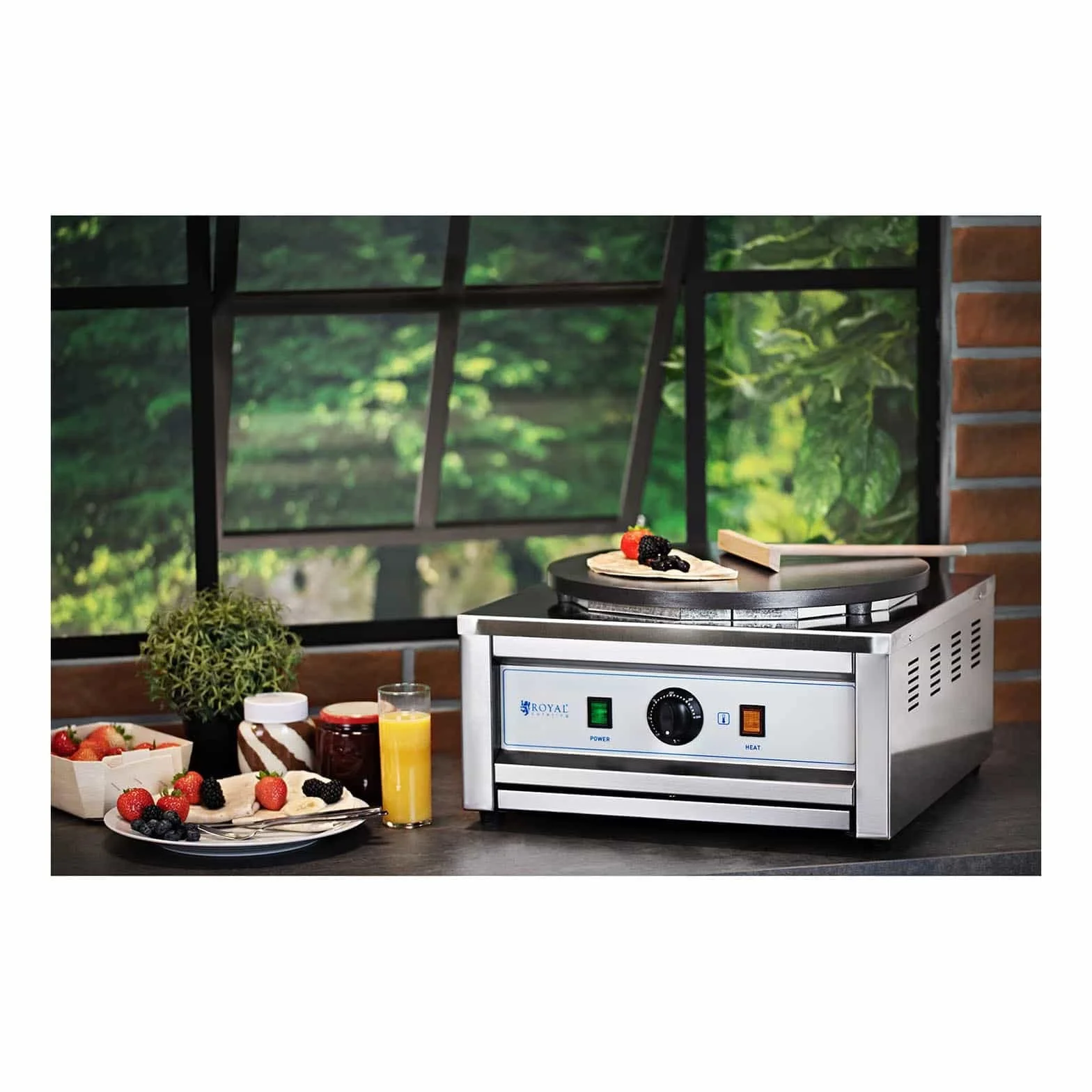 Royal Catering Crepiera Elettrica Con Piastra Macchina Per Cialde RC-CMS01 Acciaio inossidabile 0-300 °C 3000 W
