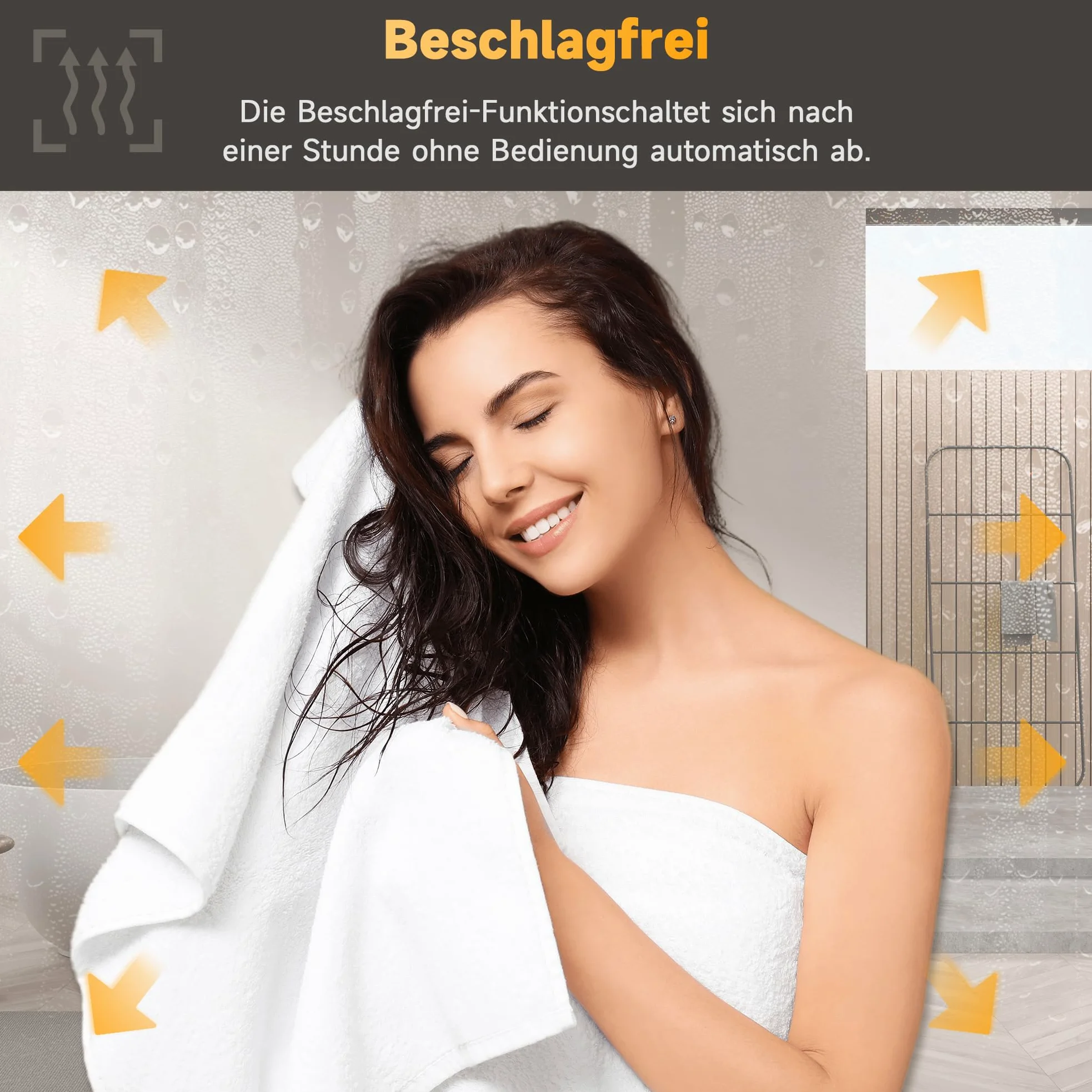 SONNI Specchio da Bagno Illuminato a LED, Specchio da Parete da Bagno 70 x 50cm Moderno, Bianco Freddo Impermeabile IP44 a Risparmio Energetico