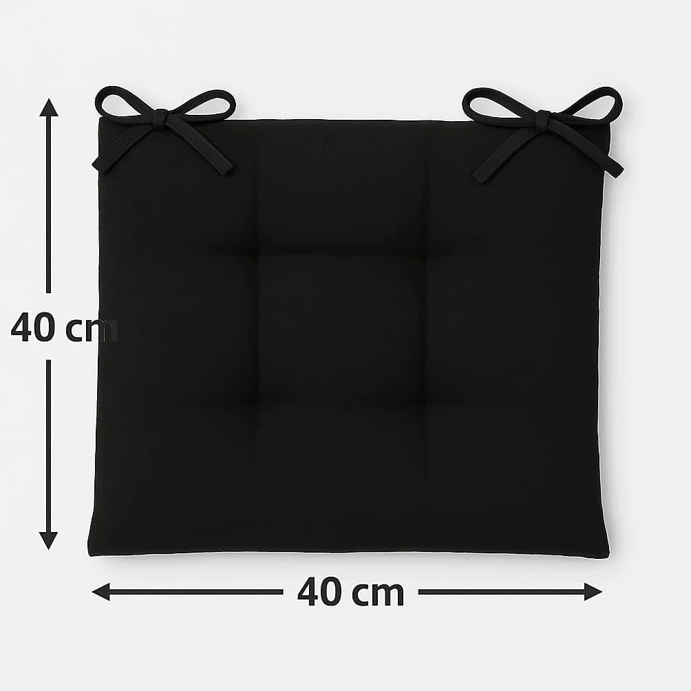 Generico FORTE Cuscini Sedie Cucina Set da 6 40x40 Made in Italy Nero