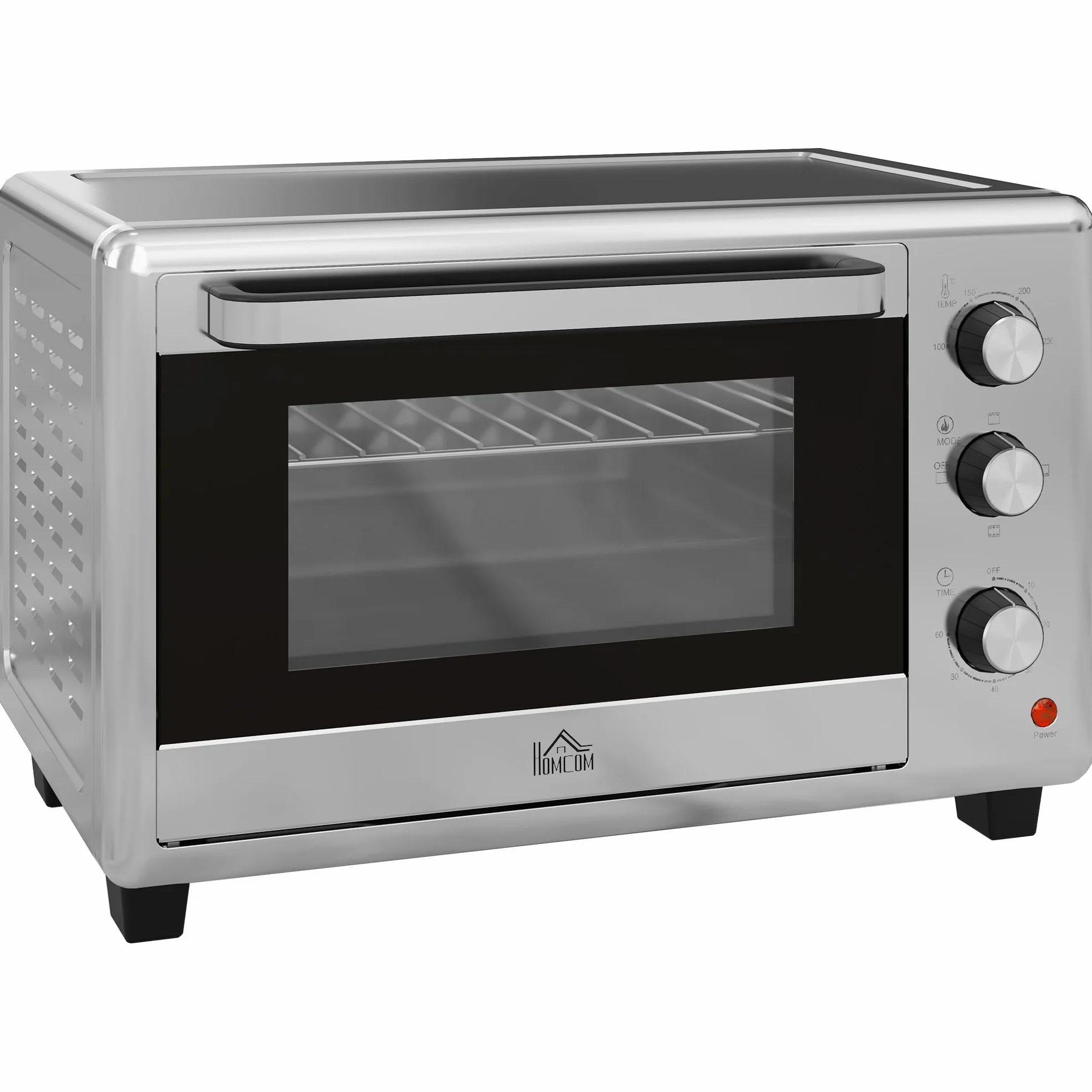 HOMCOM Fornetto Elettrico 30L, Mini Forno Elettrico 1600W, Argento