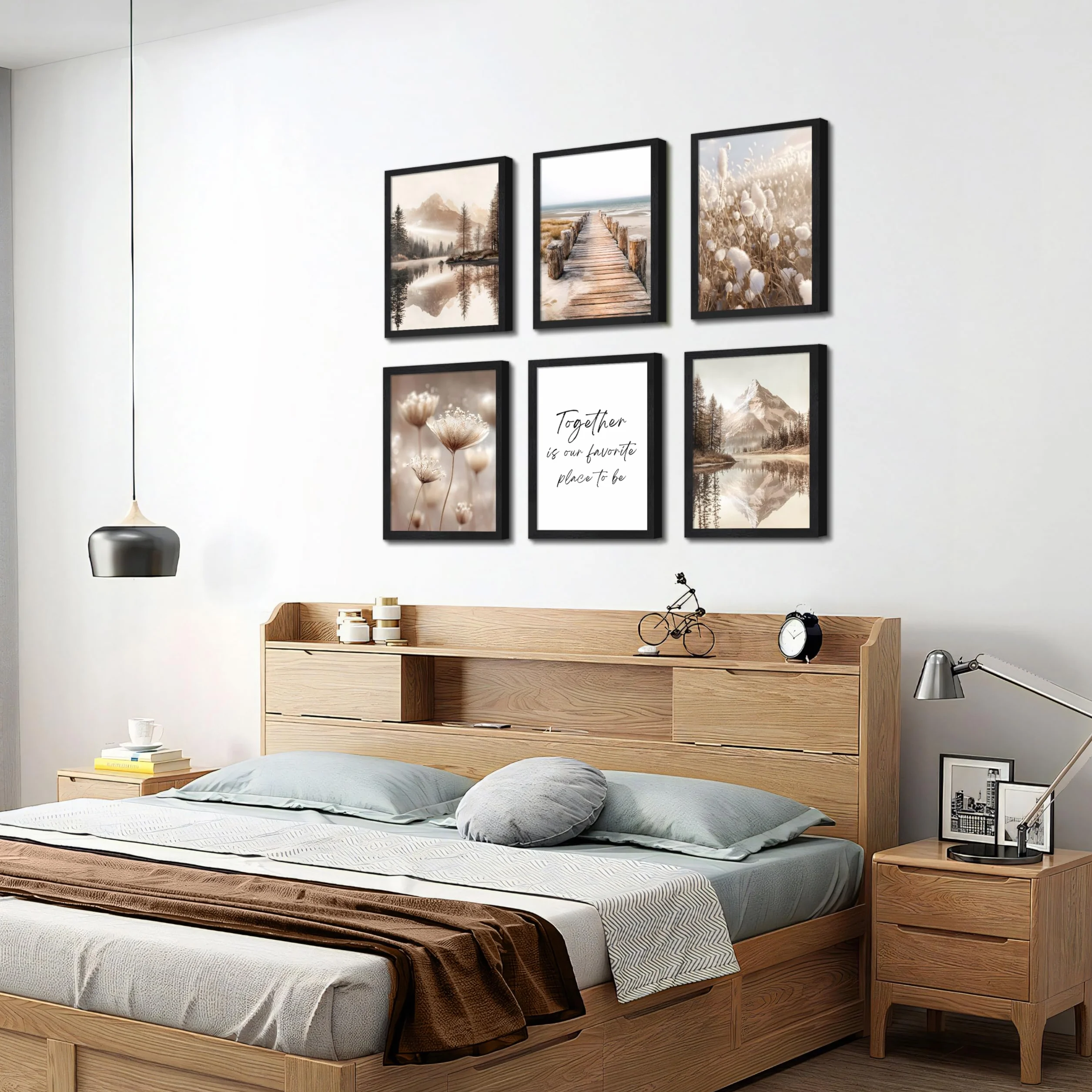 2cm 6Pcs A4 Cornice per Foto con Plexiglas HD, Cornice in Legno Nera 20x30cm, Cornice Portafoto per Pareti e Tavoli Orizzontali o Verticali per Foto, Immagini, Poster, Puzzle, Documenti, Diplomi