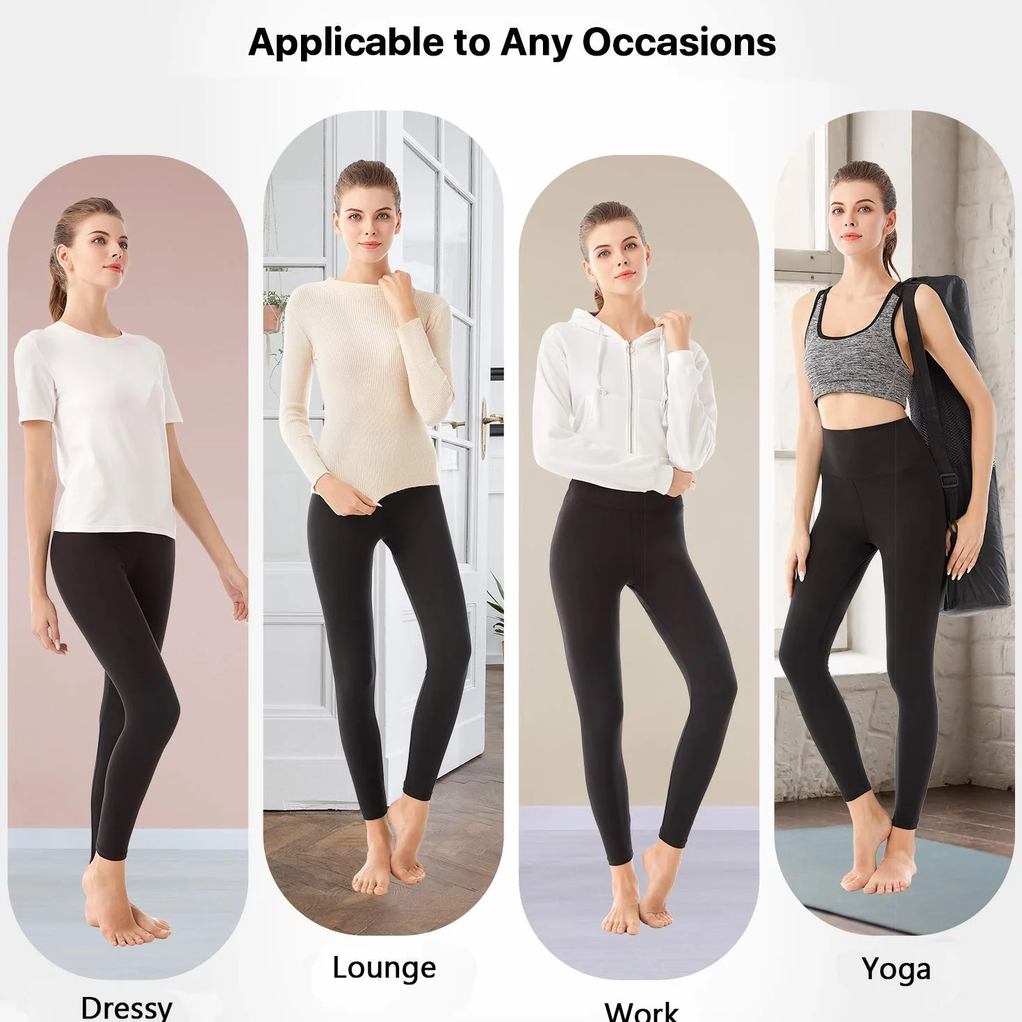 SINOPHANT Leggins Vita Alta Donna Leggings Fitness Yoga Controllo Pancia Opaco Elastici Morbido