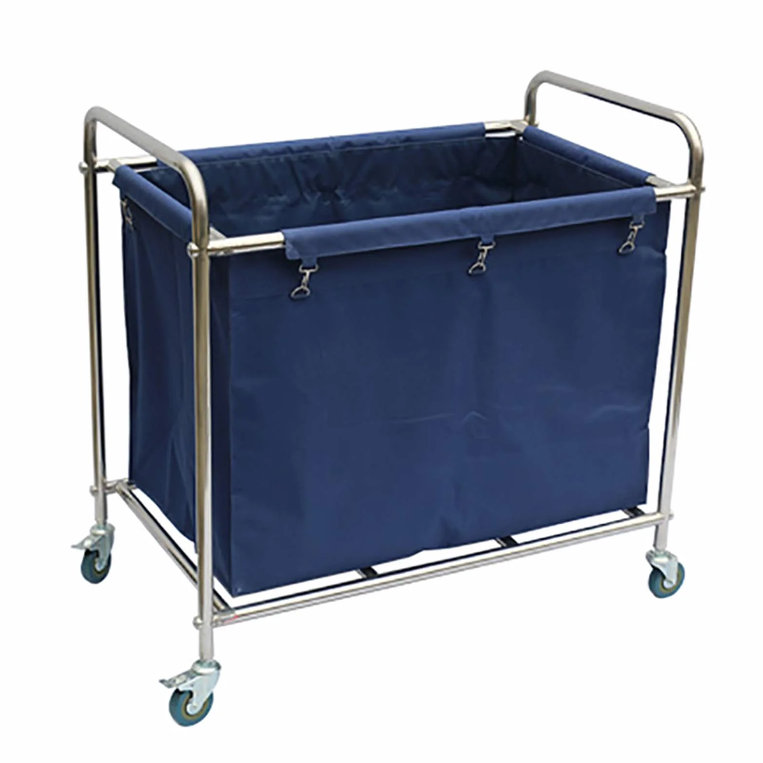 Carrello Portabiancheria per Lavanderia Commerciale, Carrello in Tela per Hotel/Lavanderia con Ruote/Borse Rimovibili/Struttura in Acciaio Inossidabile, per Riporre I Vestiti