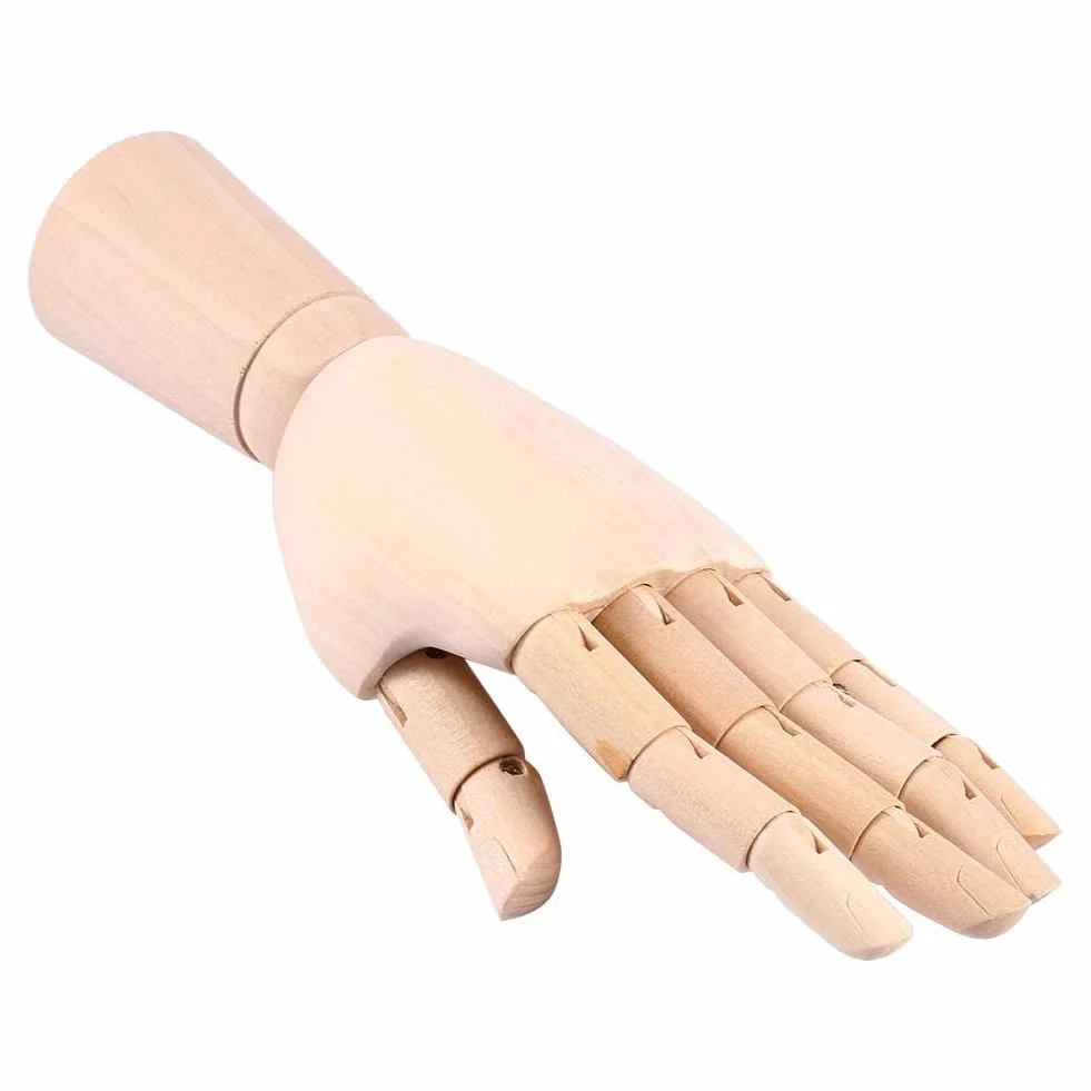 Modello di Mano in Legno Articolato, Manichino Artistico con Dita Flessibili per Disegno e Studio dell'Arte