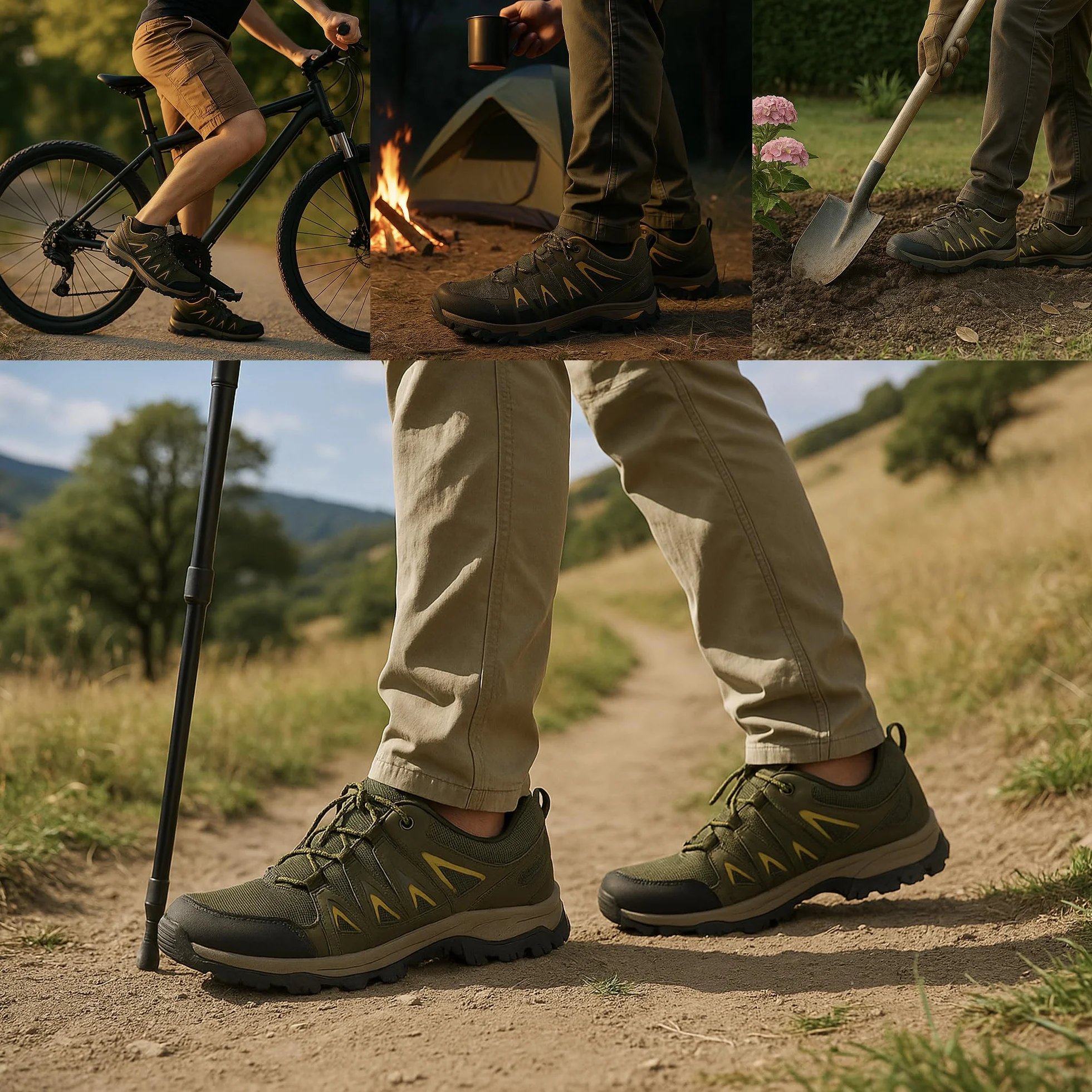 JOMIX Scarpe Uomo da Trekking Leggere Sneakers Outdoor Traspiranti per Escursioni con Suola Antiscivolo Scarpe Camminnata da Montagna e Campeggio