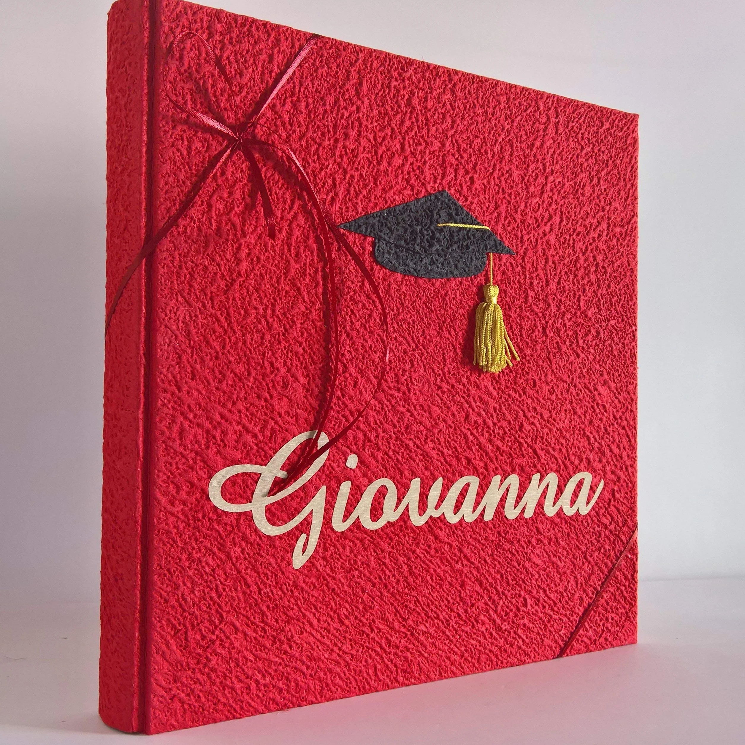 Album fotografico LAUREA in carta luna ROSSO personalizzabile regalo diploma università