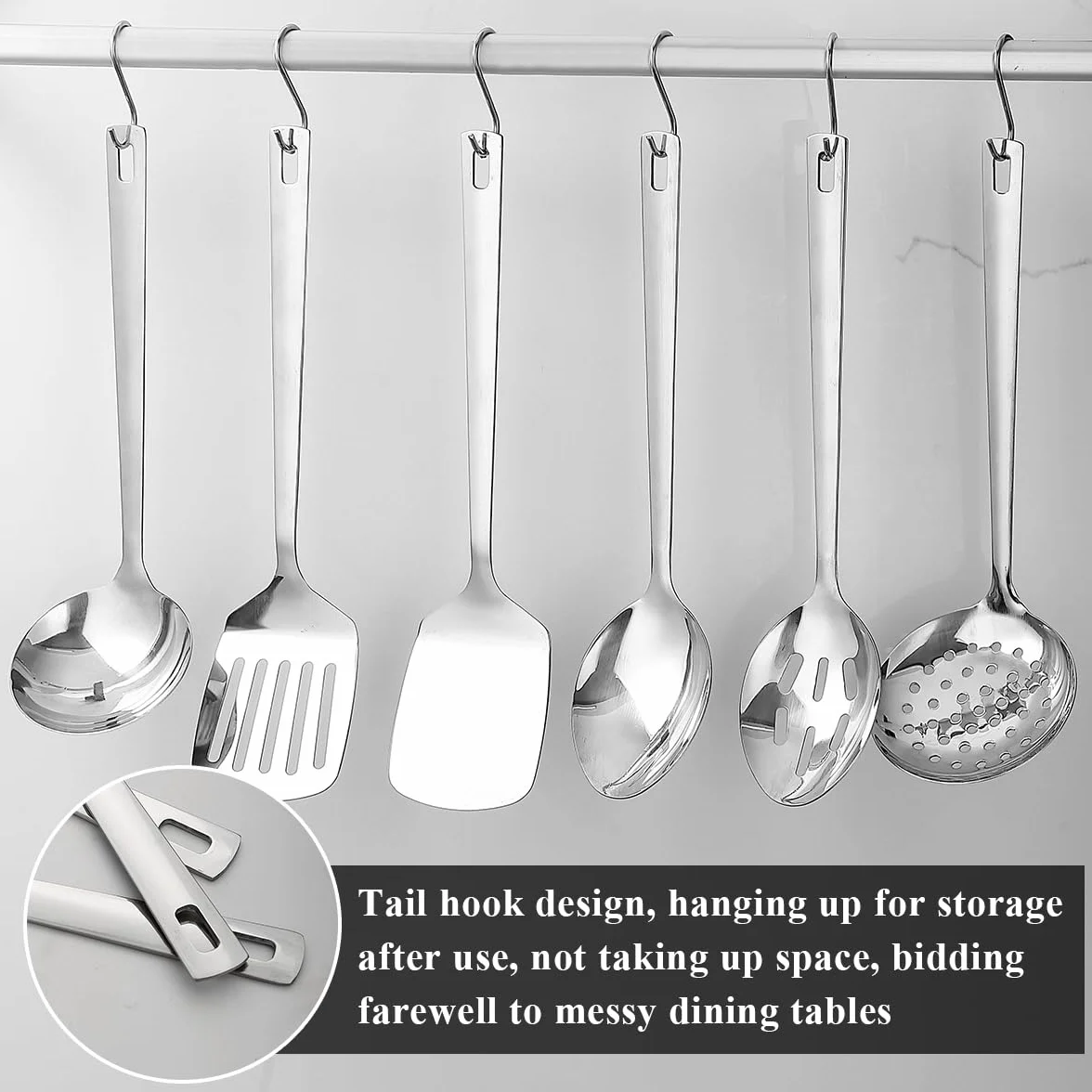 Set utensili cucina 6 pezzi acciaio inossidabile Evanda spatole impieghi gravosi