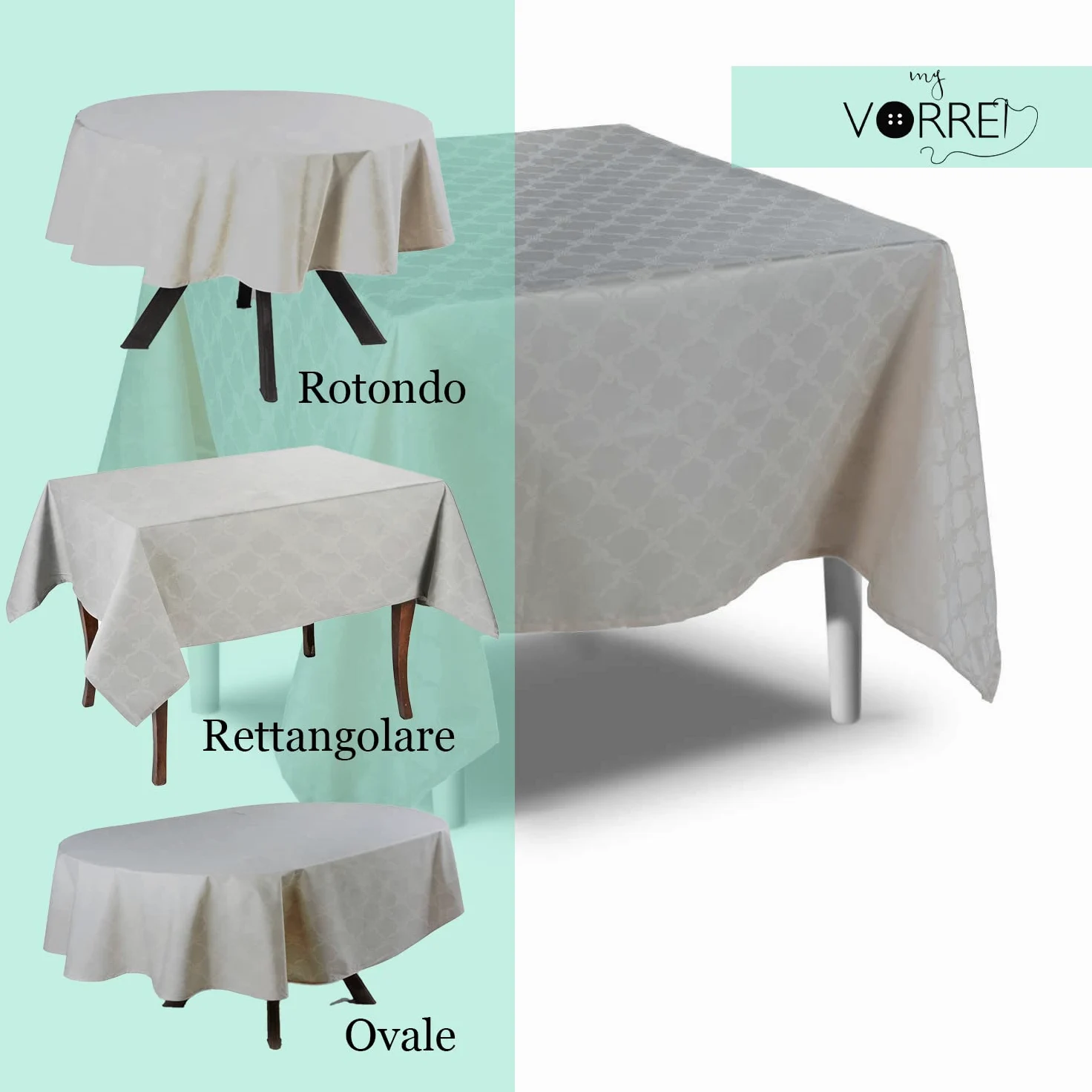 Tovaglia Quadrata Antimacchia da Tavola in Poliestere 100% Effetto Raso Mano Morbida – Copri Tavolo Cucina Impermeabile ed Elegante – Made in Italy - Fiocco - 260x260 Marrone 26