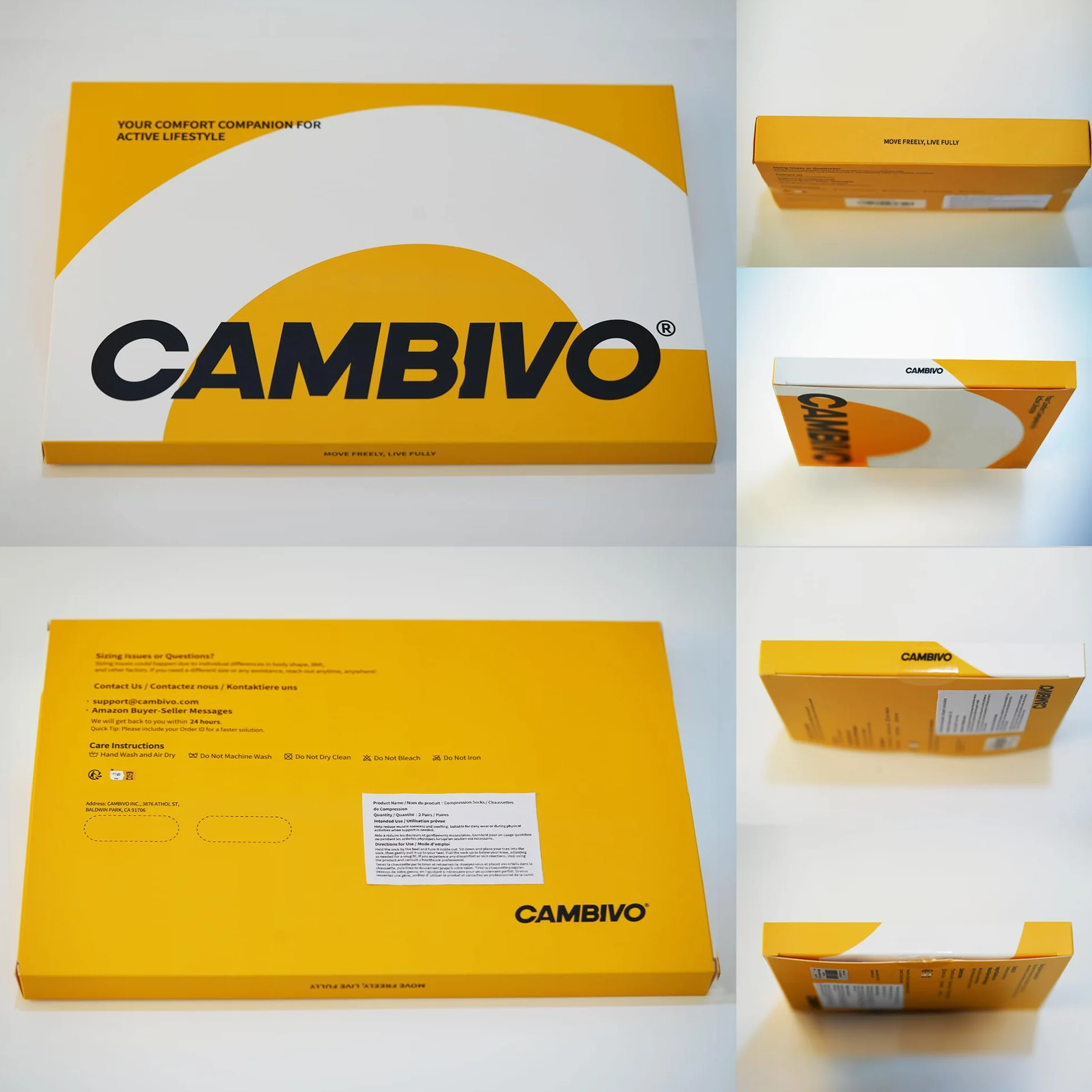CAMBIVO Calze Compressione Graduata Donna Uomo 2Paia 15-20 mmHg Antitrombo