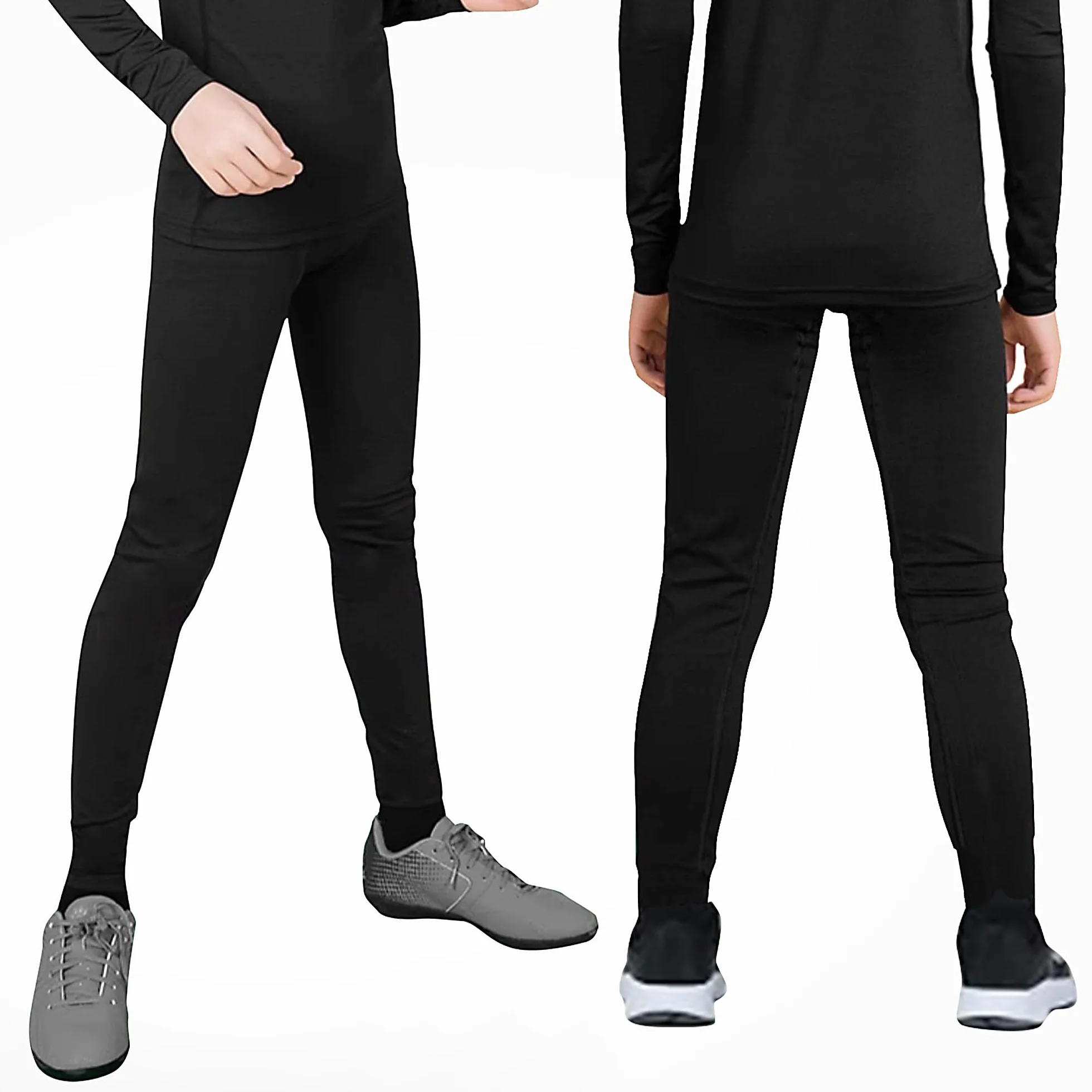 Uizuooy 1 Pezzi Bambini Compression Pantaloni Ragazzi Intimo Sportivo Cotone Nero Basket Running Sport Tights Leggings 2601 2BL 146-152