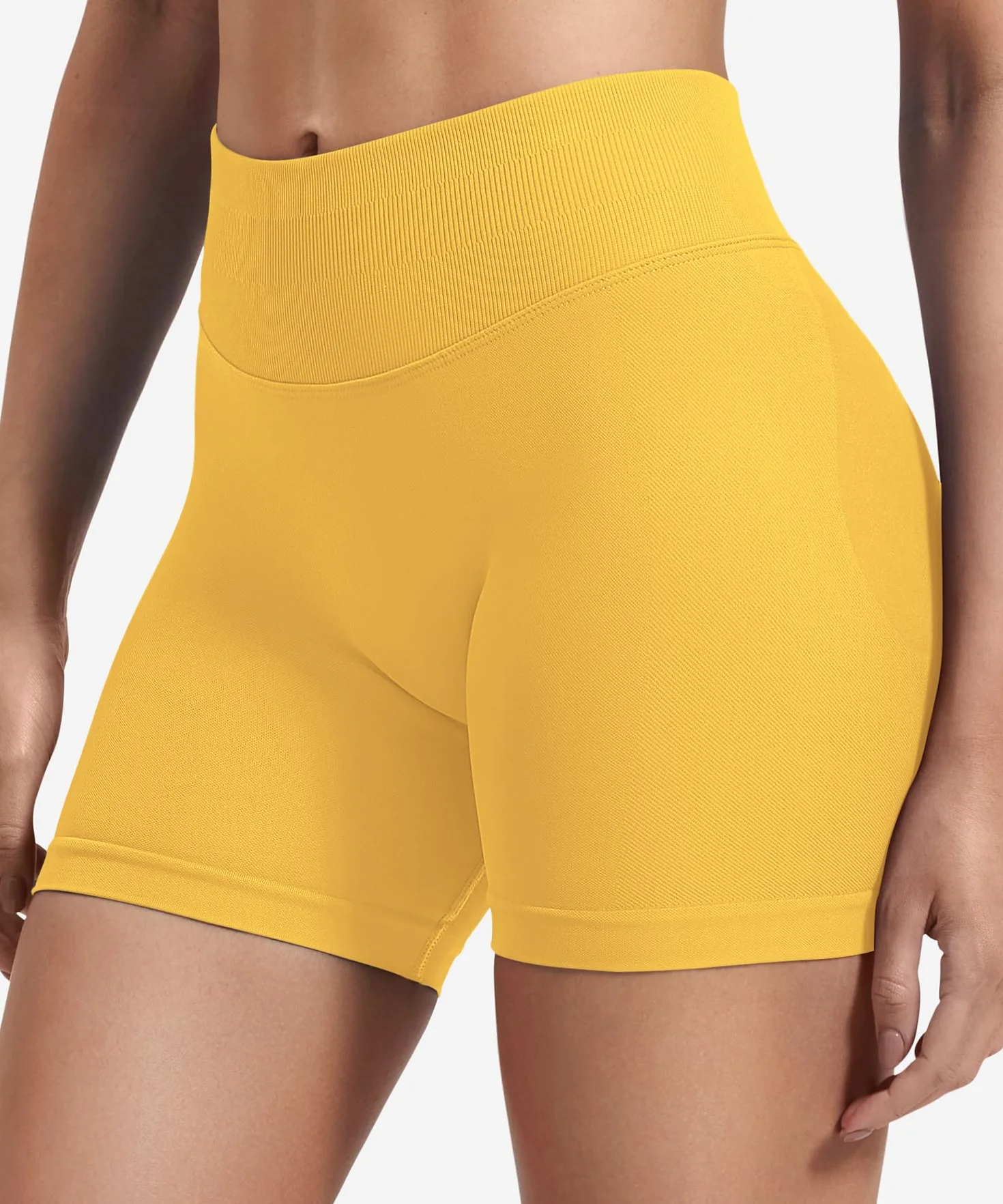 ZAAYO Pantaloncini sportivi da donna, per allenamento e allenamento, da 4,5", senza cuciture, per motociclisti