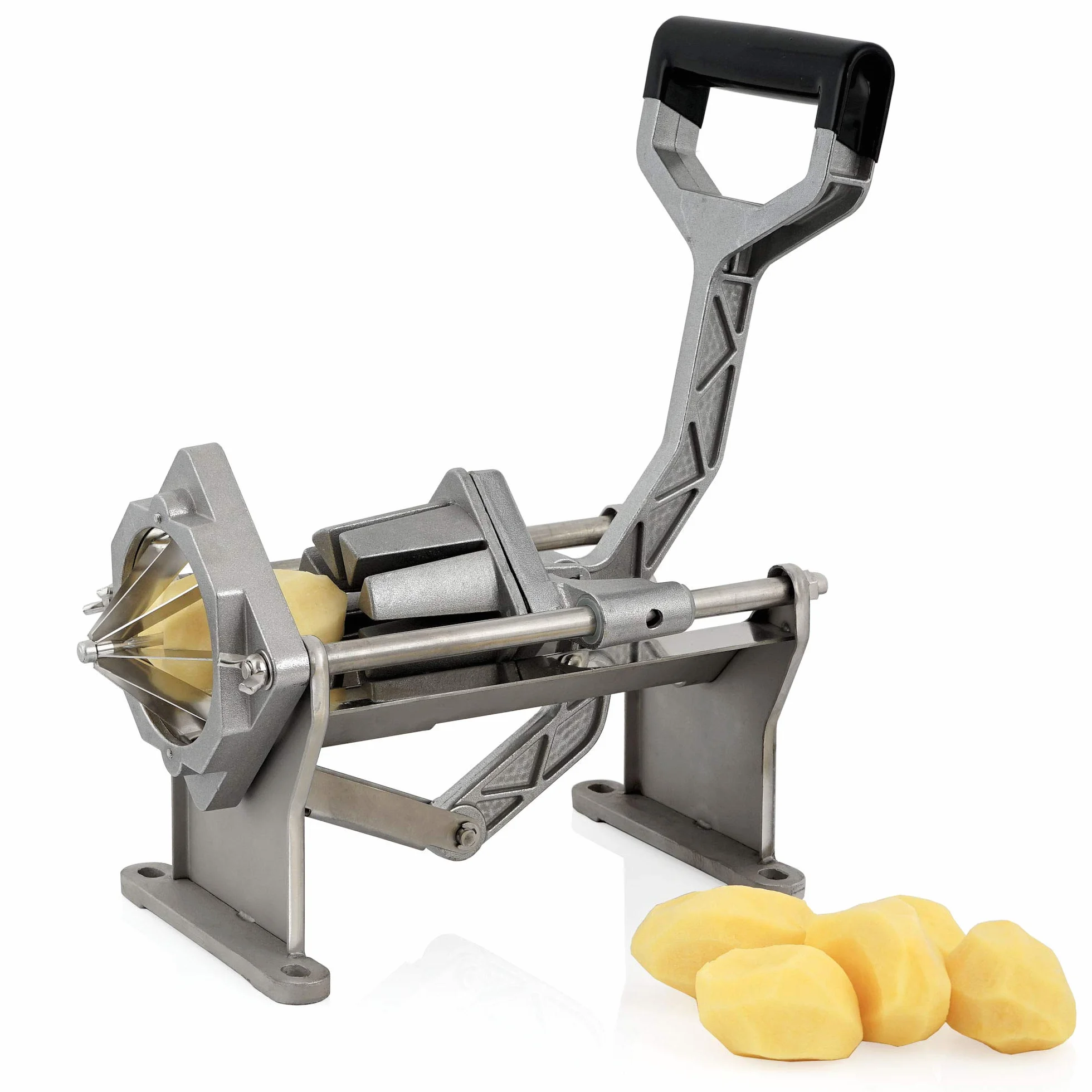 Mahlzeit - Taglia patate e verdure, ideale per patatine fritte incluse 4 lame in acciaio inox per patate, bastoncini di frutta e verdura, patatine fritte fatte in casa