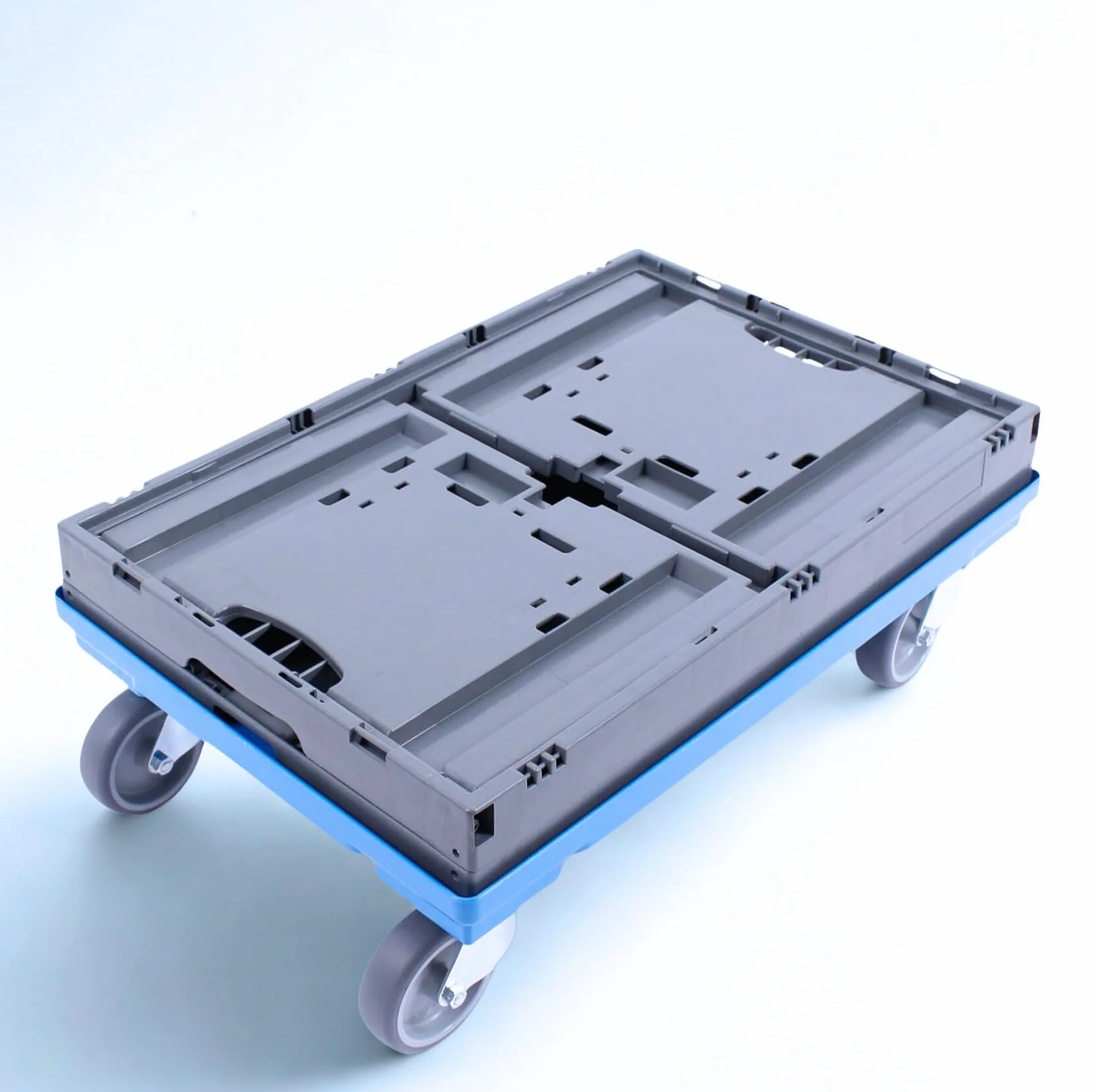 Carrello trasportabile 300 kg 4 ruote girevoli Made in Germany TÜV blu