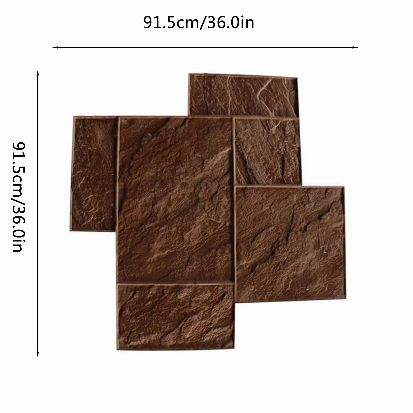Tappetino per timbri in Cemento con Motivo in Ardesia da 36" X 36", tampone per timbri in Poliuretano di qualità Professionale, Grande Stampo per Pavimenti Senza Cuciture con Maniglie