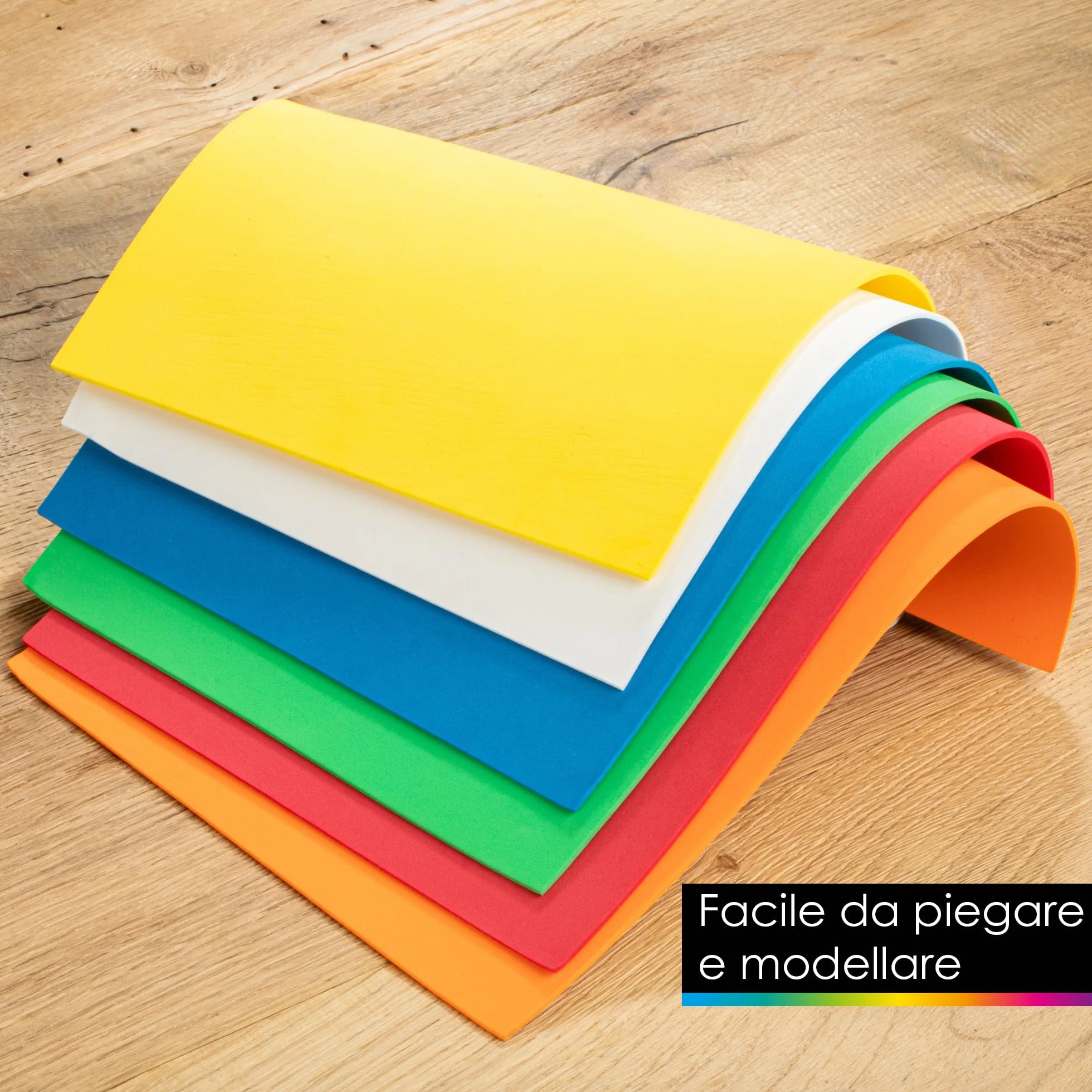 OfficeTree Gomma EVA Fogli A4 2mm 15 Colori - Gomma Crepla non Autoadesivo per Hobby Creativo