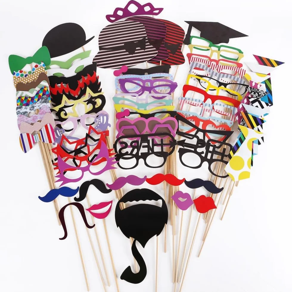58 Foto booth props photo booth accessori decorazioni per festa matrimonio compleanno battesimo laurea Natale Halloween nascita Pasqua capodanno carnevale