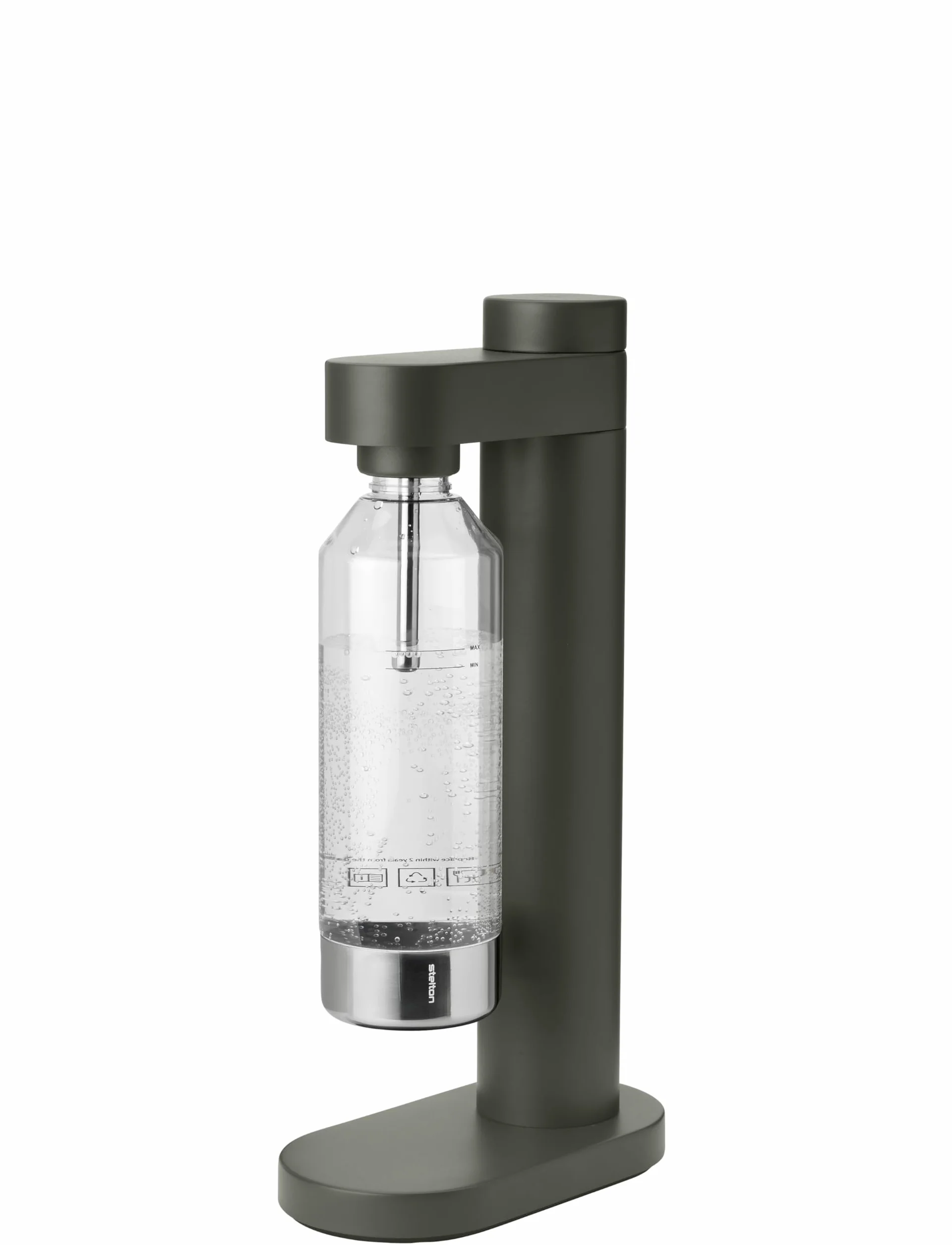 Stelton Brus Aeratore d'acqua con bottiglia carbonatore premium per acqua CO2 Foresta regolabile Design scandinavo Dark Forest