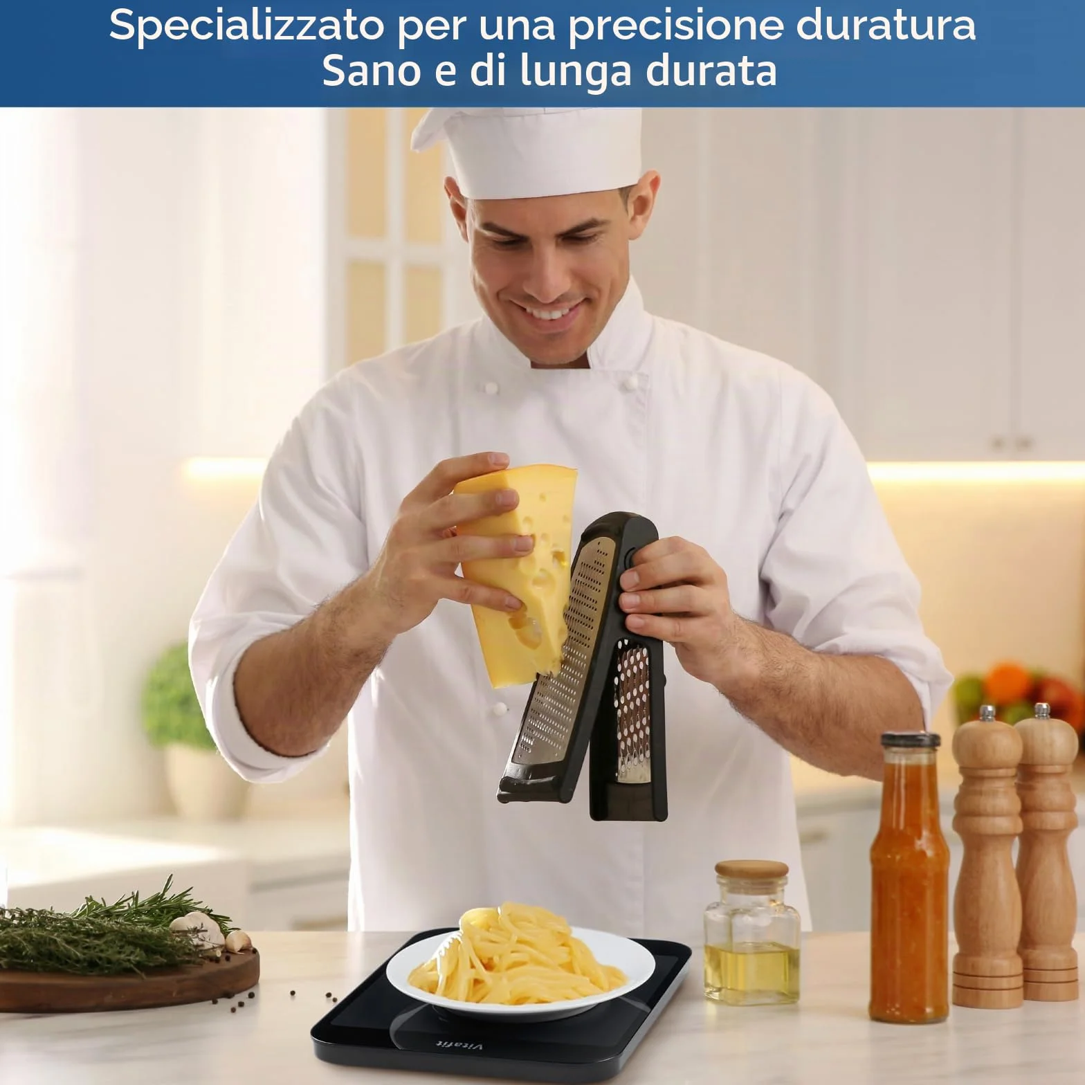 Bilancia Cucina Digitale Vitafit 15kg Precisione 1g 215x180mm Nera