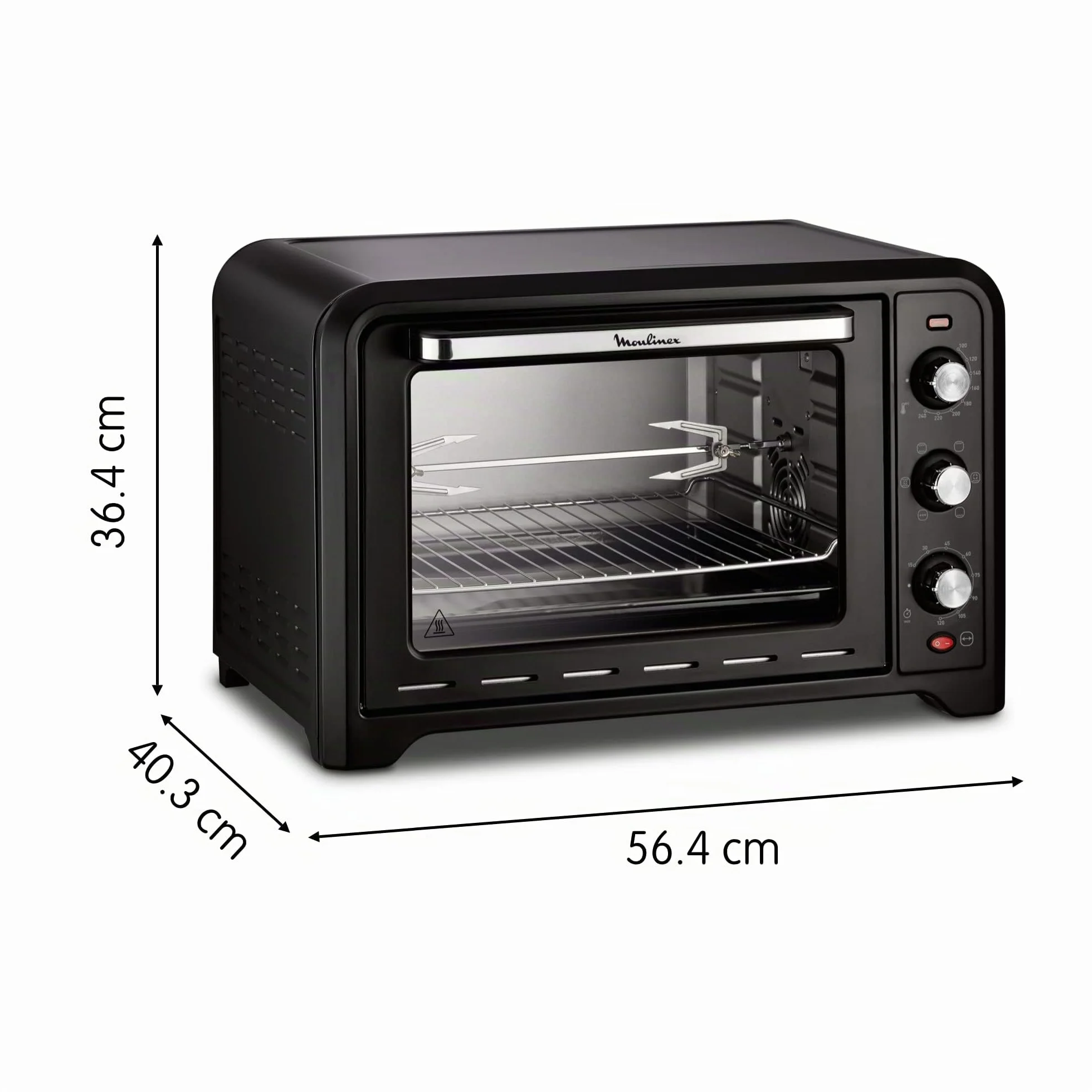 Moulinex OX4858 Optimo Forno Elettrico Ventilato 39 Litri 2000 W 240°C Forno Pizza Carne Pesce Dolci Girarrosto 7 Modalità